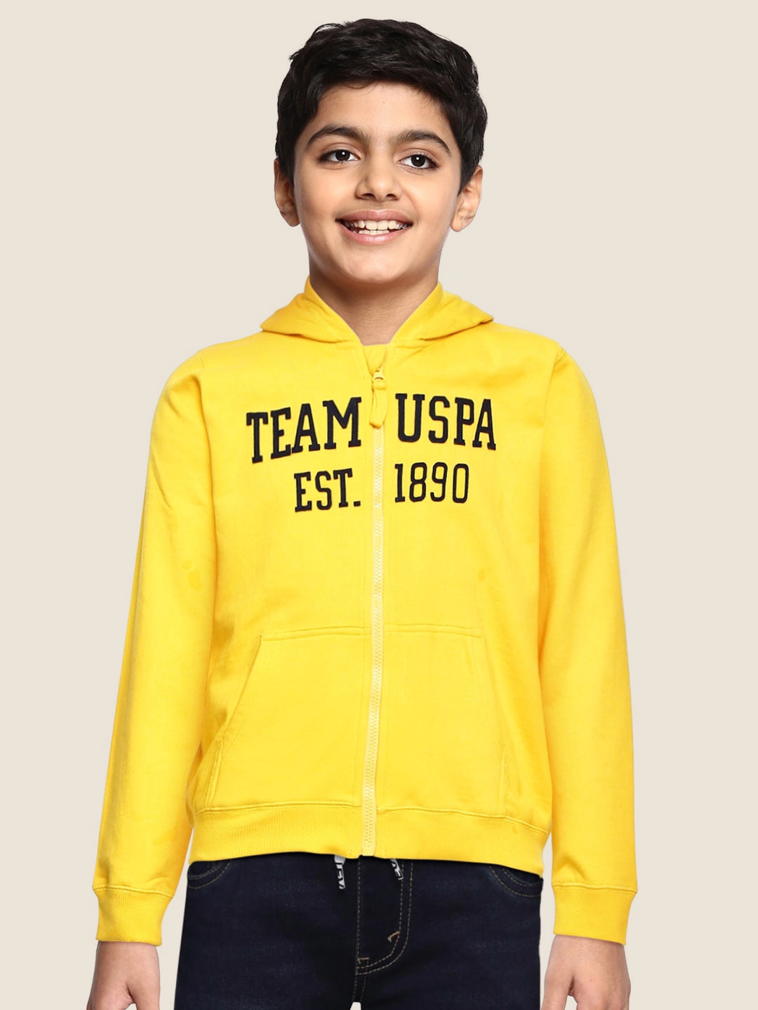 

U.S. Polo Assn. Kids Boys Yellow Printed Sweatshirt