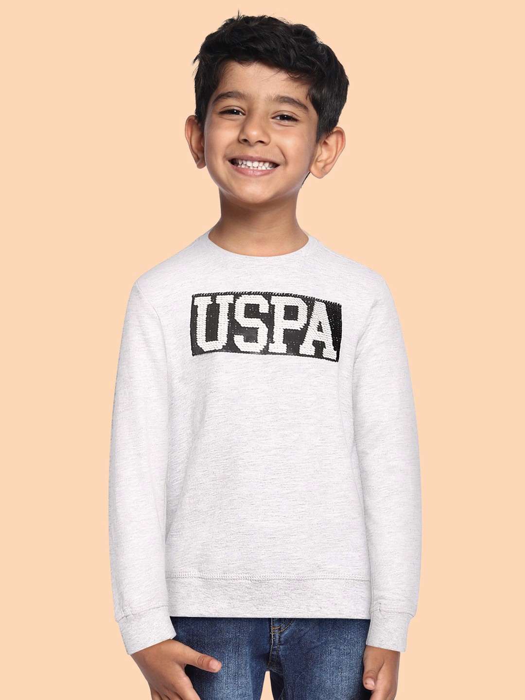 

U.S. Polo Assn. Kids Boys Grey Printed Sweatshirt