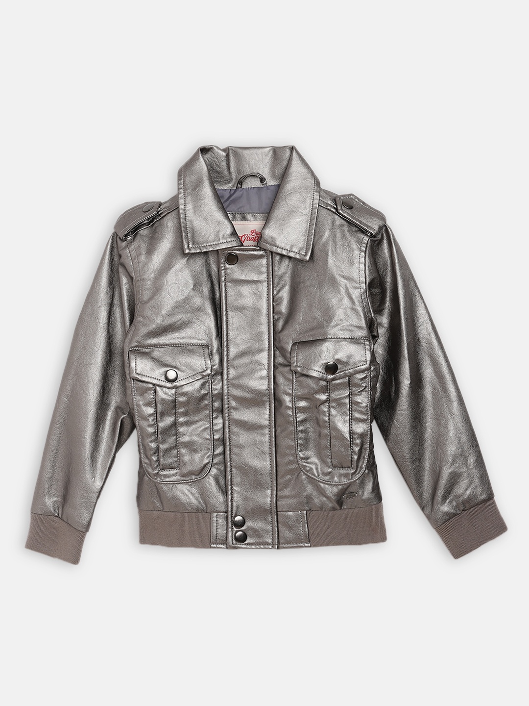

Blue Giraffe Girls Gold-Toned Solid Bomber