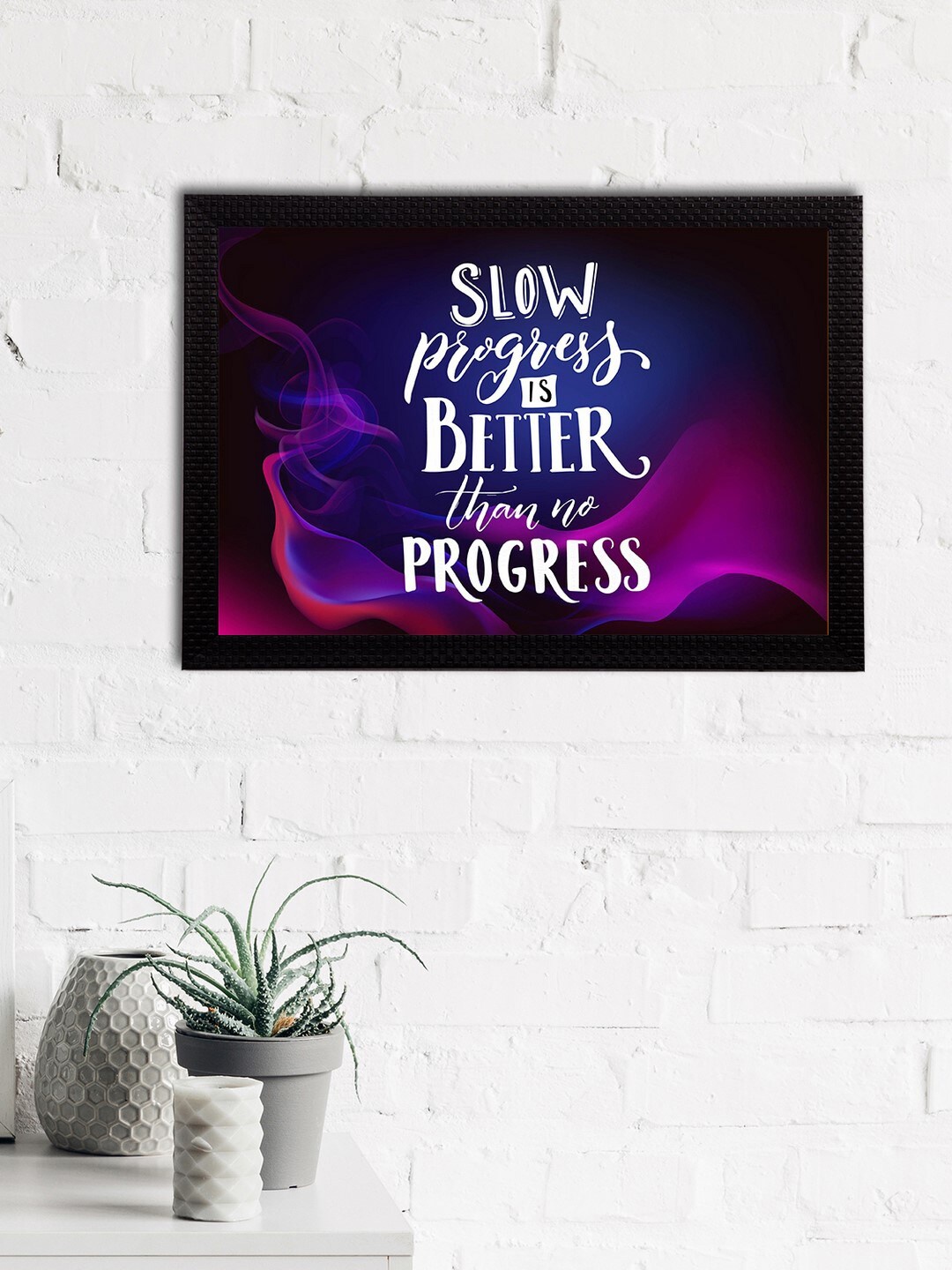 

eCraftIndia Blue & Purple Quote Printed Satin Matt Texture Framed UV Wall Art