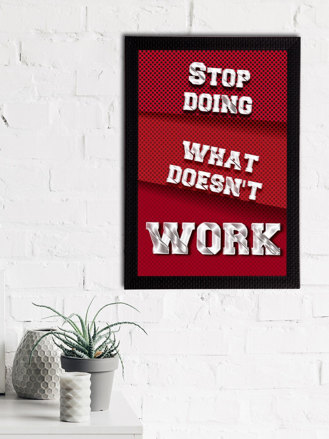 

eCraftIndia Maroon Motivational Quote Satin Matt Textured UV Art Paintings