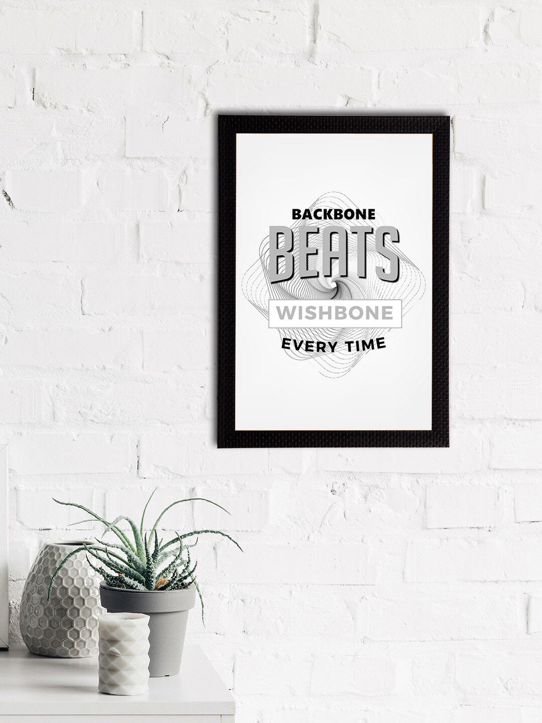 

eCraftIndia White & Grey Motivational Quote Satin Matt Textured UV Art Paintings