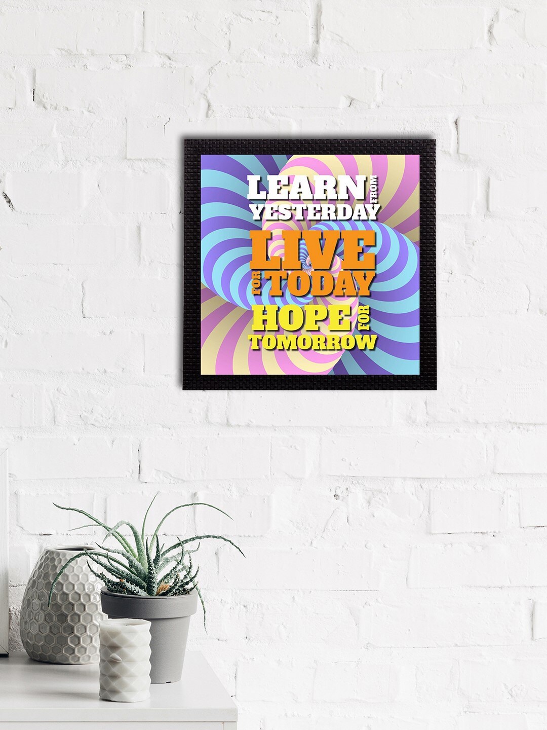 

eCraftIndia Blue & Orange "Learn From Yesterday Live For Today Hope For Tomorrow" Quote Matt Painting