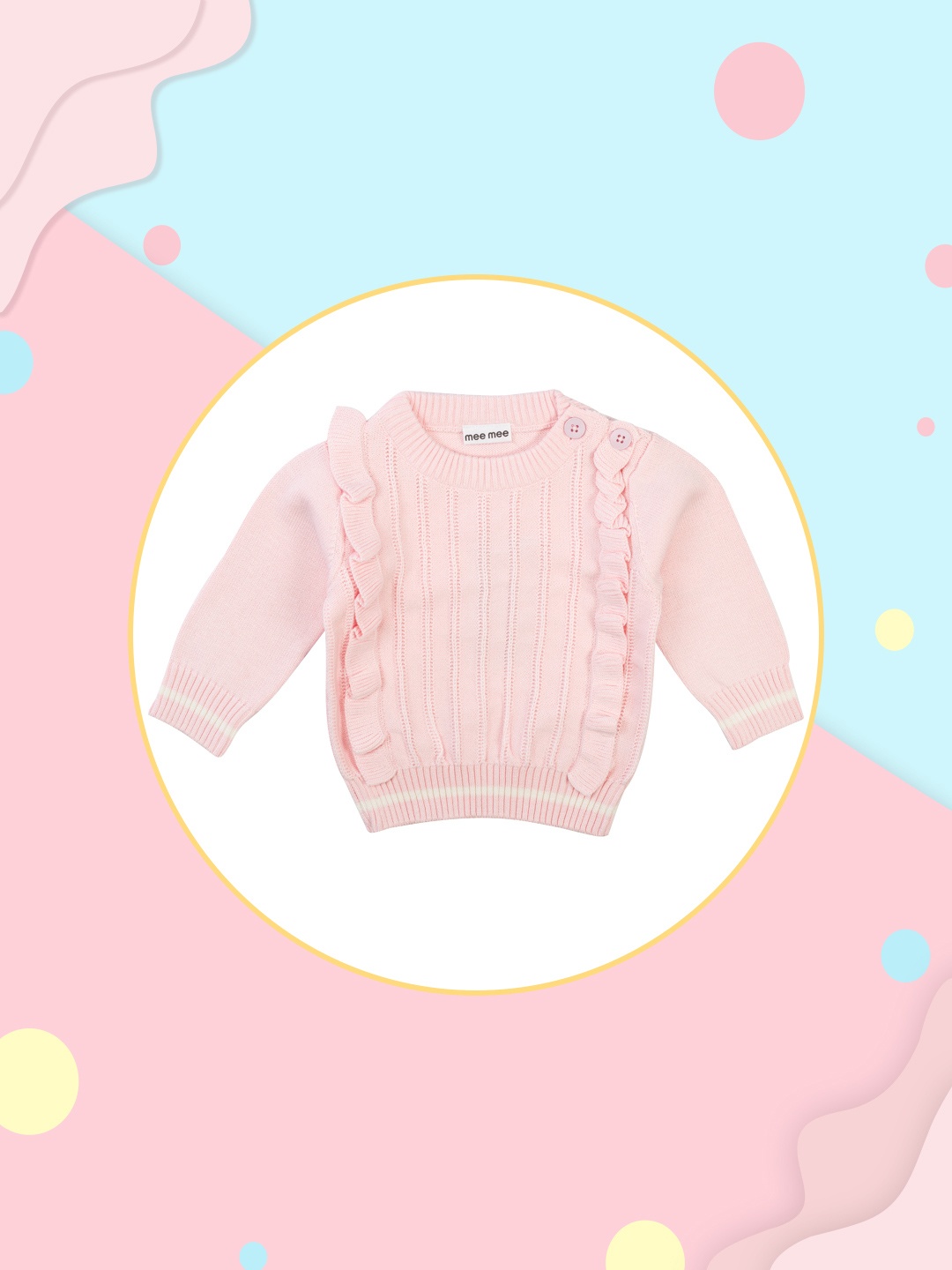 

MeeMee Girls Pink Solid Pullover Sweater