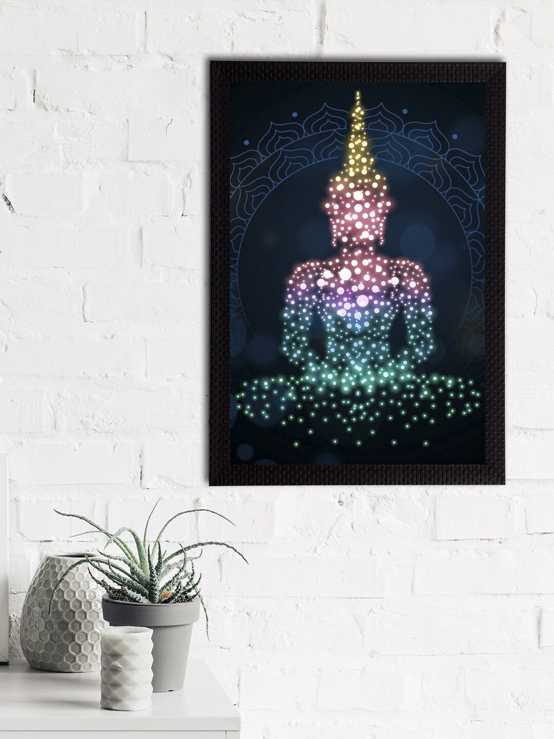 

eCraftIndia Blue & Pink Meditating Lord Buddha Satin Matt Texture UV Art Painting