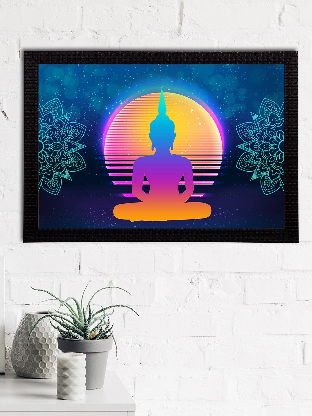 

eCraftIndia Blue & Orange Meditating Lord Buddha Satin Matt Texture UV Art Painting