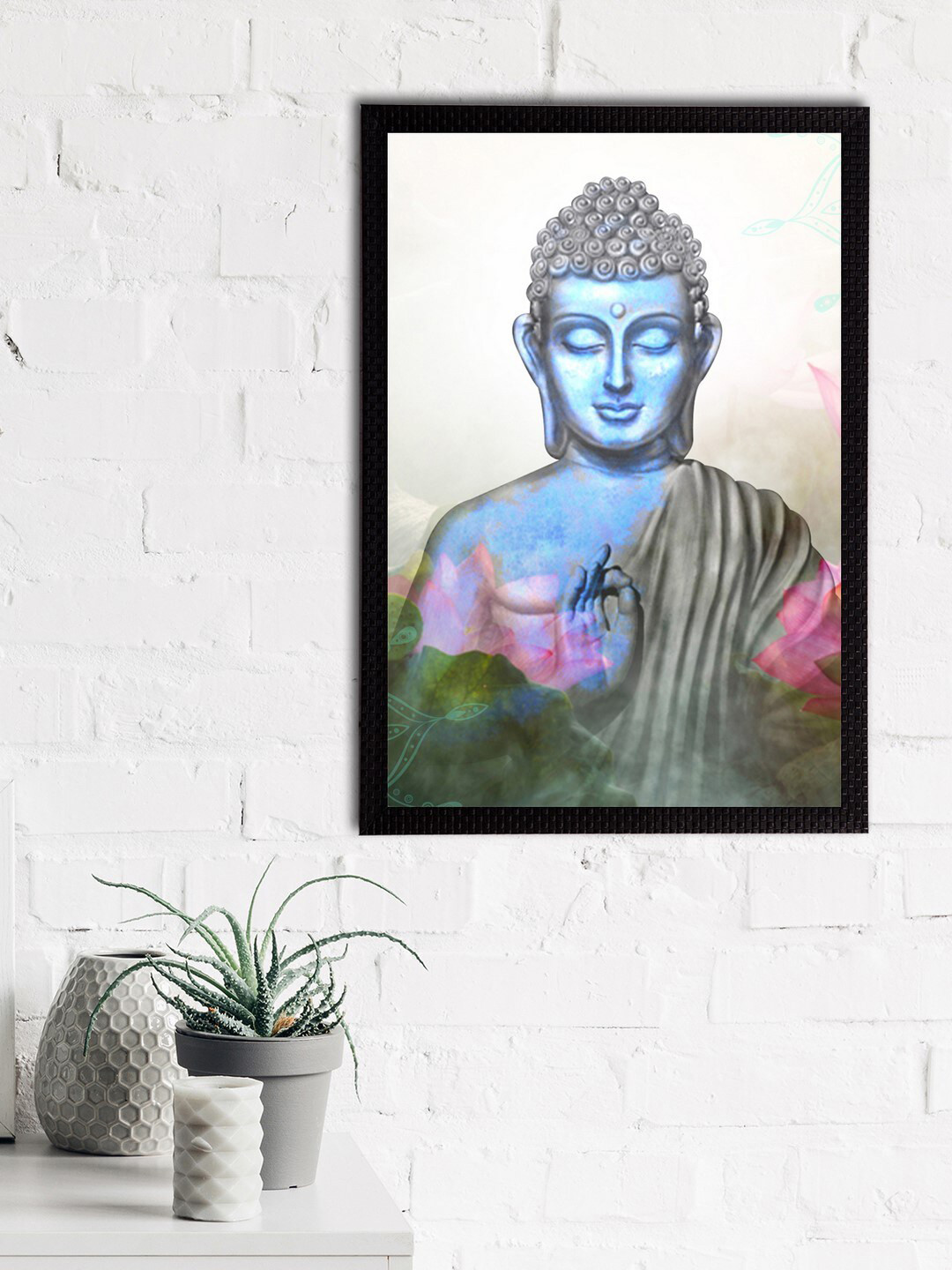 

eCraftIndia Blue & Grey Meditating Lord Buddha Satin Matt Texture UV Art Painting