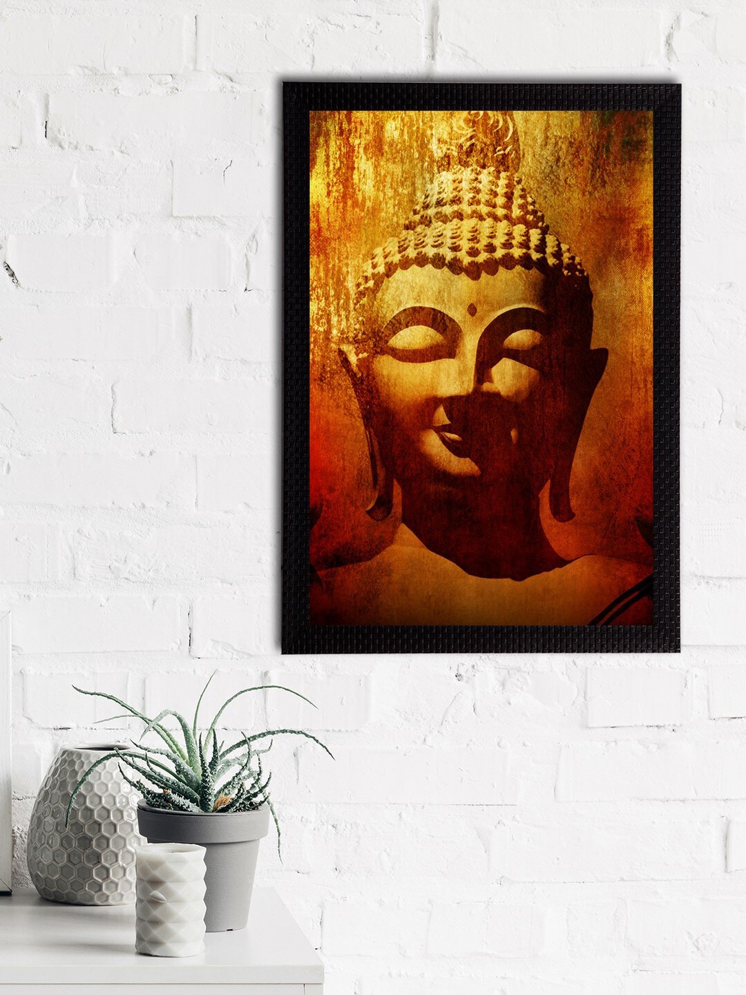 

eCraftIndia Yellow & Orange Meditating Lord Buddha Satin Matt Texture UV Art Painting