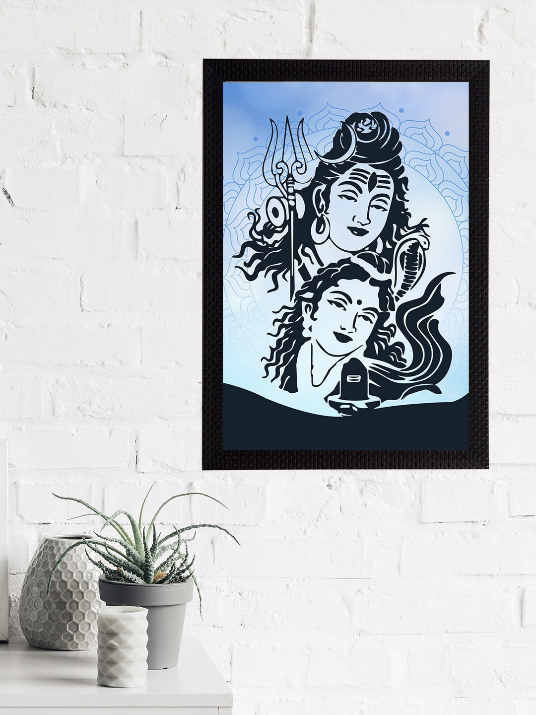 

eCraftIndia Blue Lord Shiva Satin Matt Textured UV Wall Art