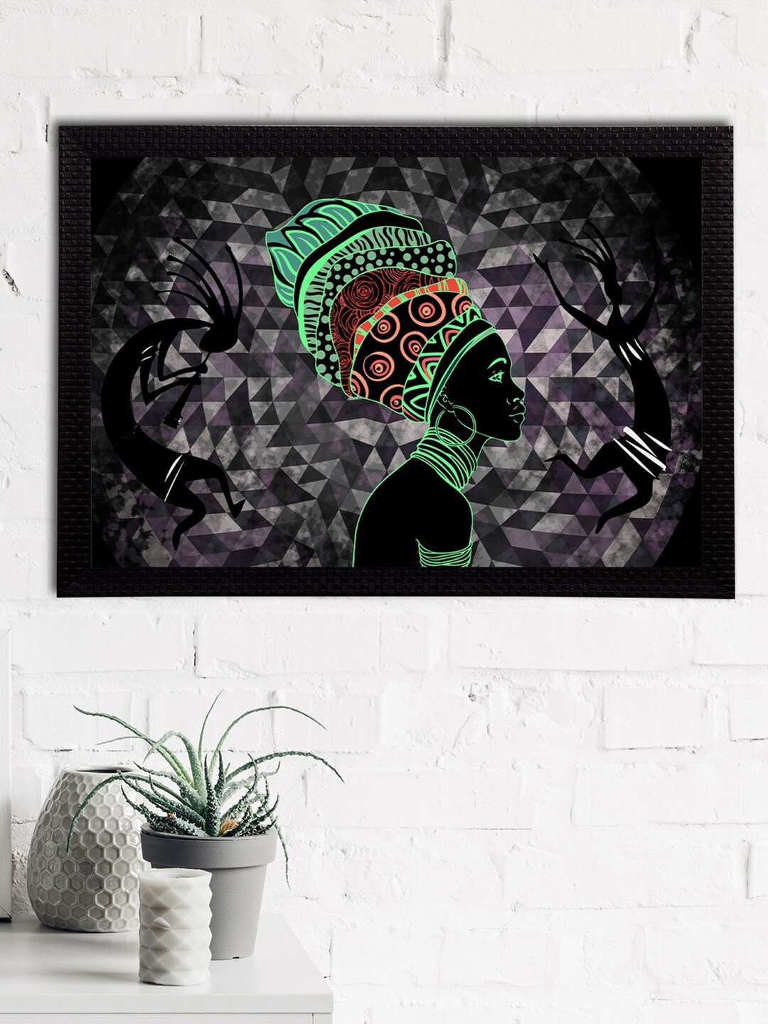 

eCraftIndia Black & Green Meditating Lord Buddha Satin Matt Textured UV Wall Art