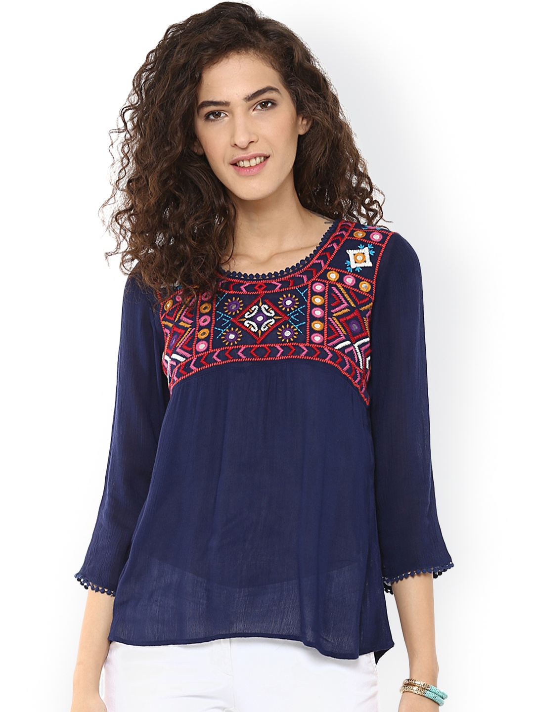 

Bhama Couture Navy Top, Navy blue