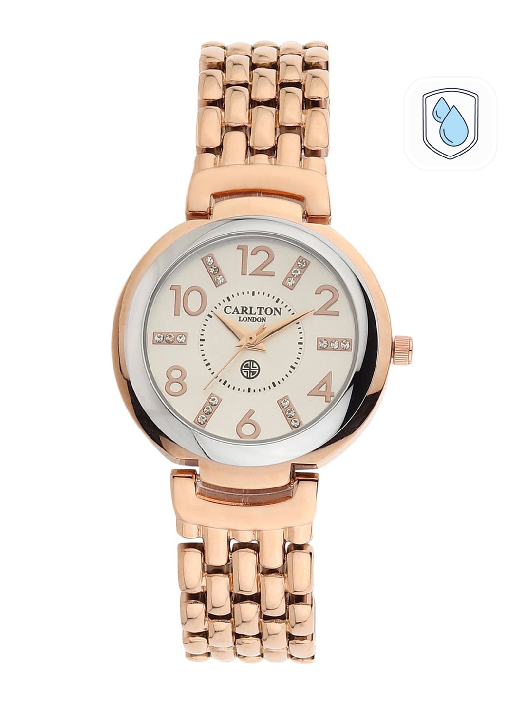 

Carlton London Women Cream-Coloured Analogue Watch CL045RGSLRG