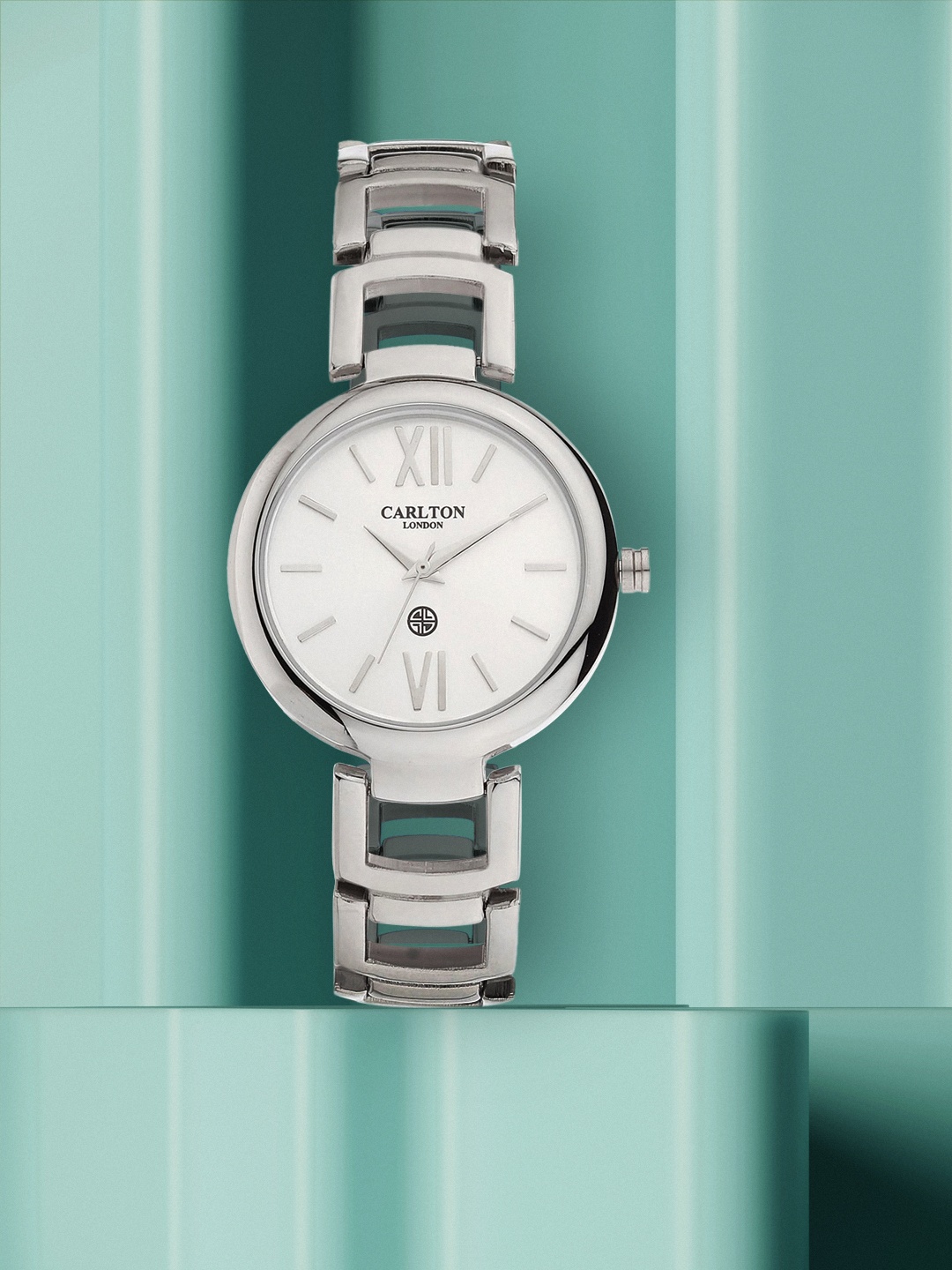 

Carlton London Women Silver-Toned & White Analogue Watch CL050SL3