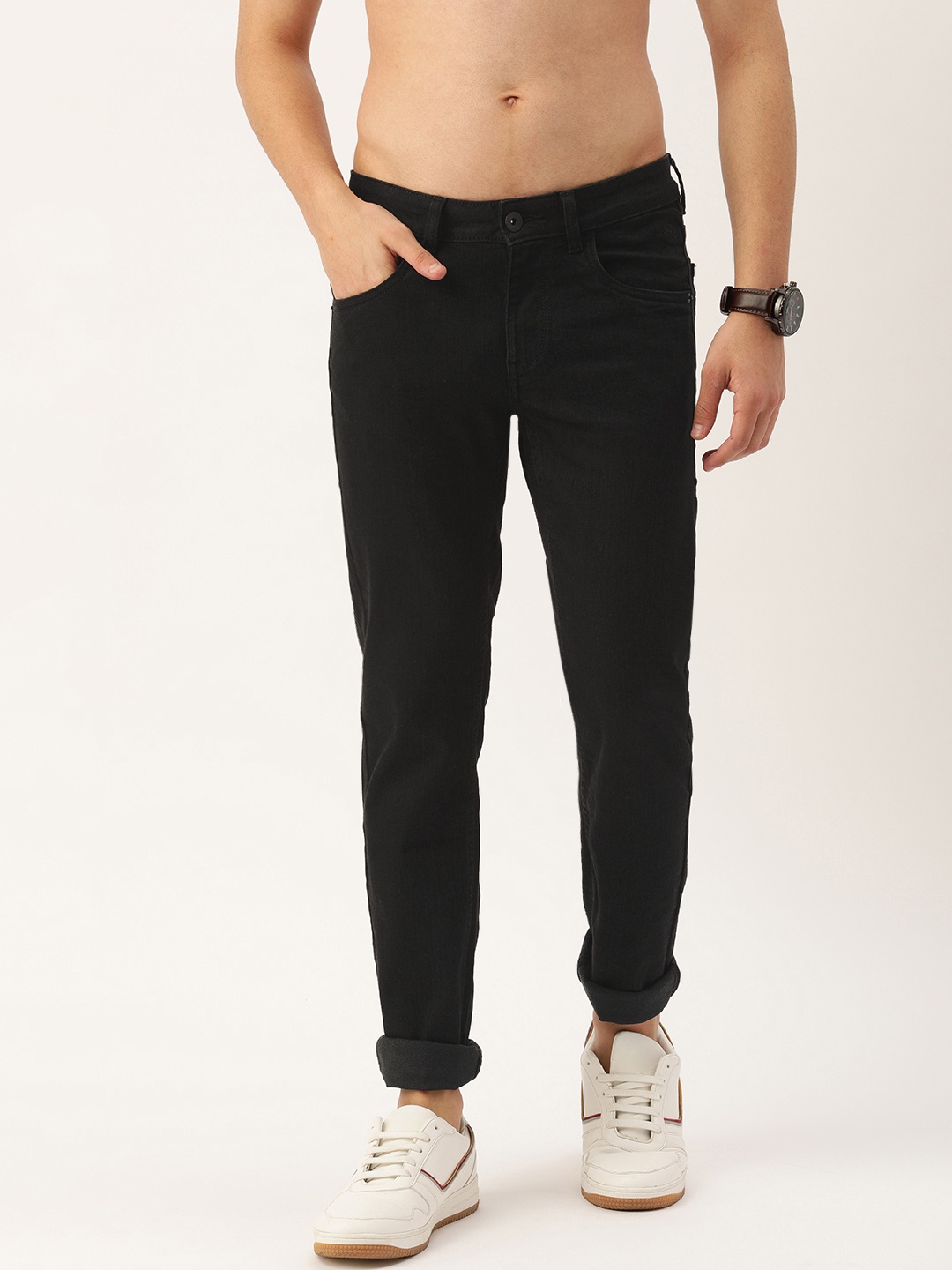 

Flying Machine Men Black Skinny Fit Low-Rise Clean Look Stretchable Jeans