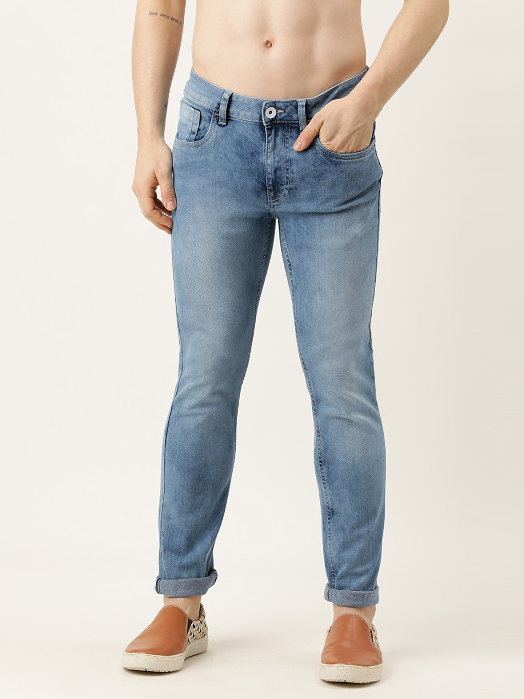 

Flying Machine Men Blue Slim Tapered Fit Michael Light Fade Stretchable Jeans