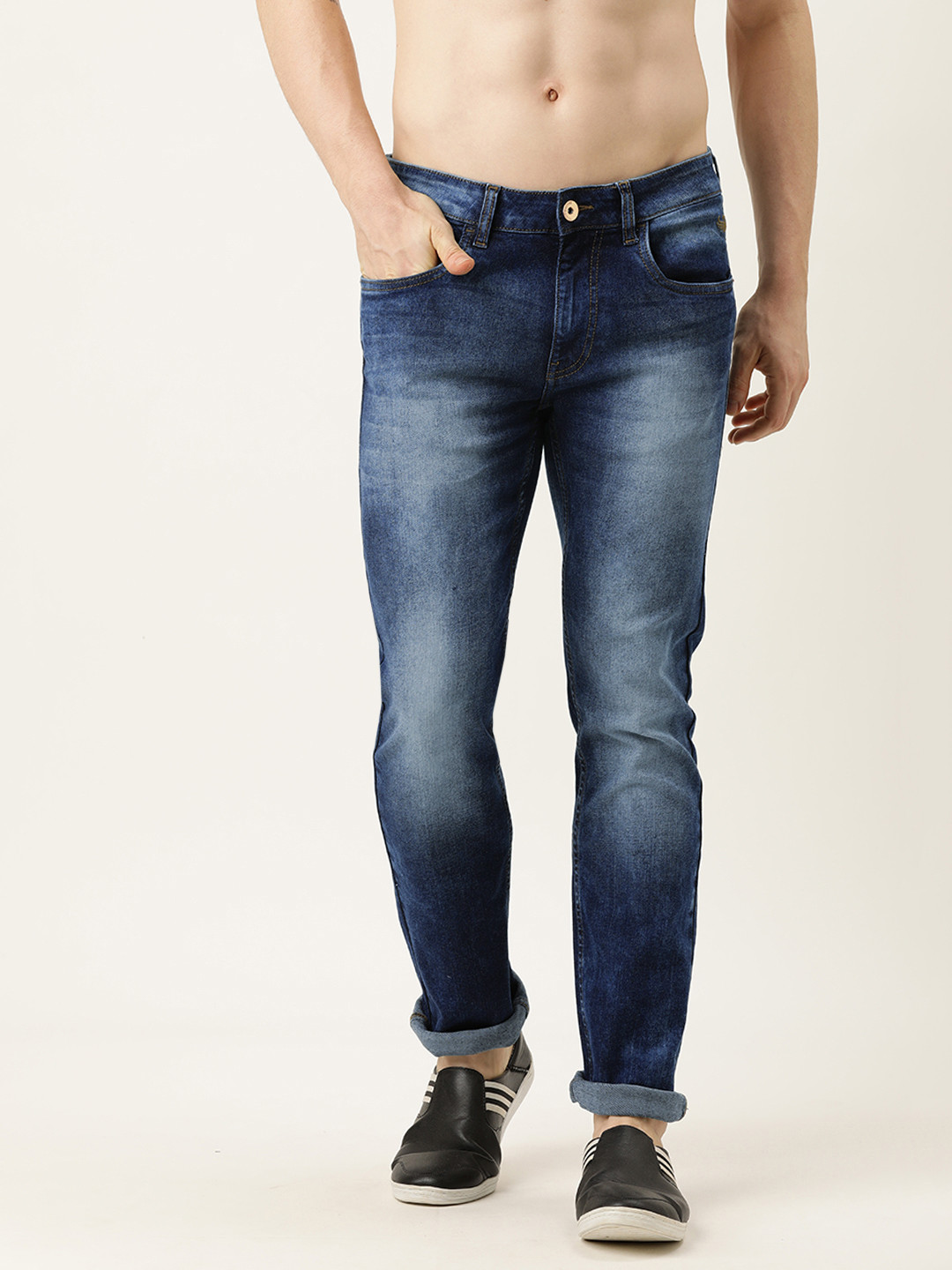 

Flying Machine Men Navy Blue Slim Tapered Fit Michael Light Fade Stretchable Jeans