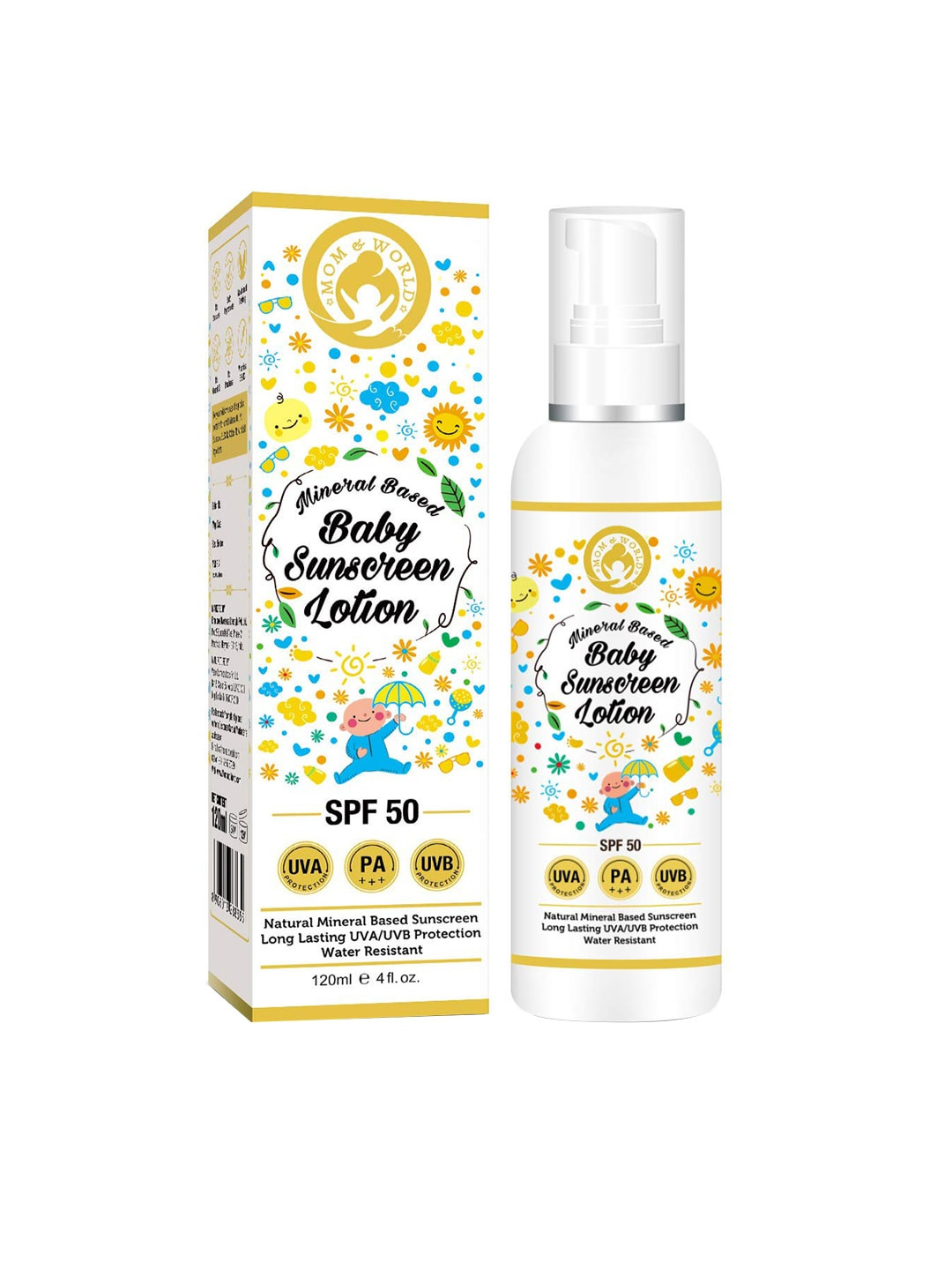 

Mom & World Set of Stretch Marks & Baby Sunscreen Lotion, White