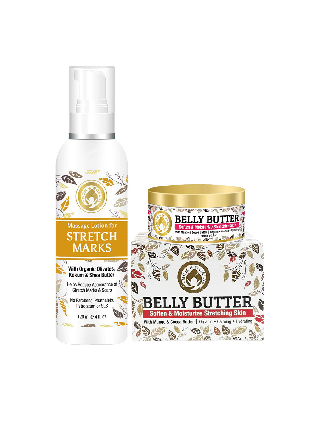

Mom & World Set of Stretch Marks Lotion & Belly Butter, White