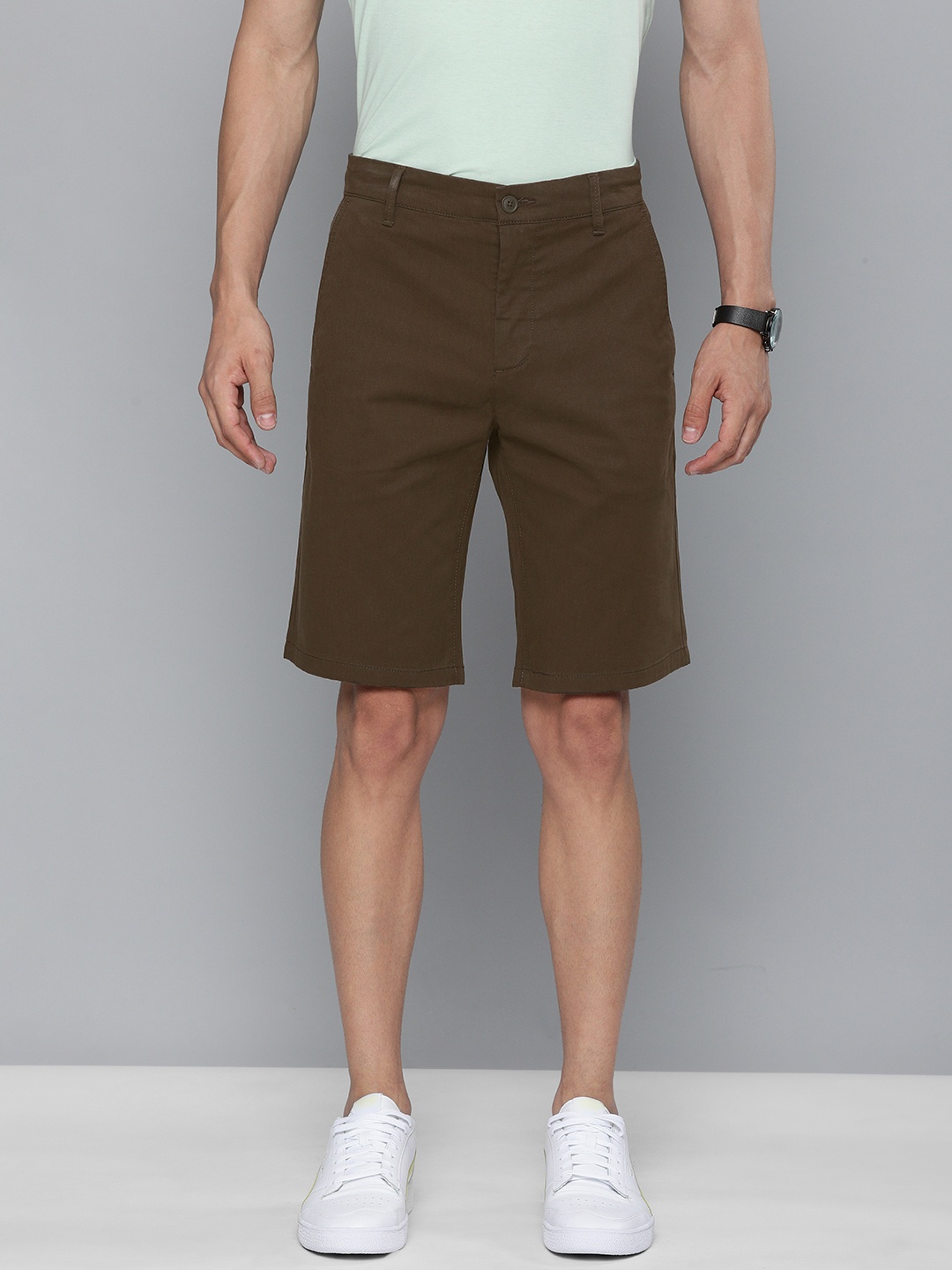 

Levis Men Brown Solid Regular Fit Shorts