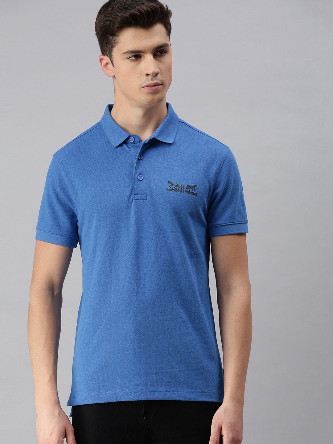 

Levis Men Blue Solid Polo Collar Sustainable T-shirt