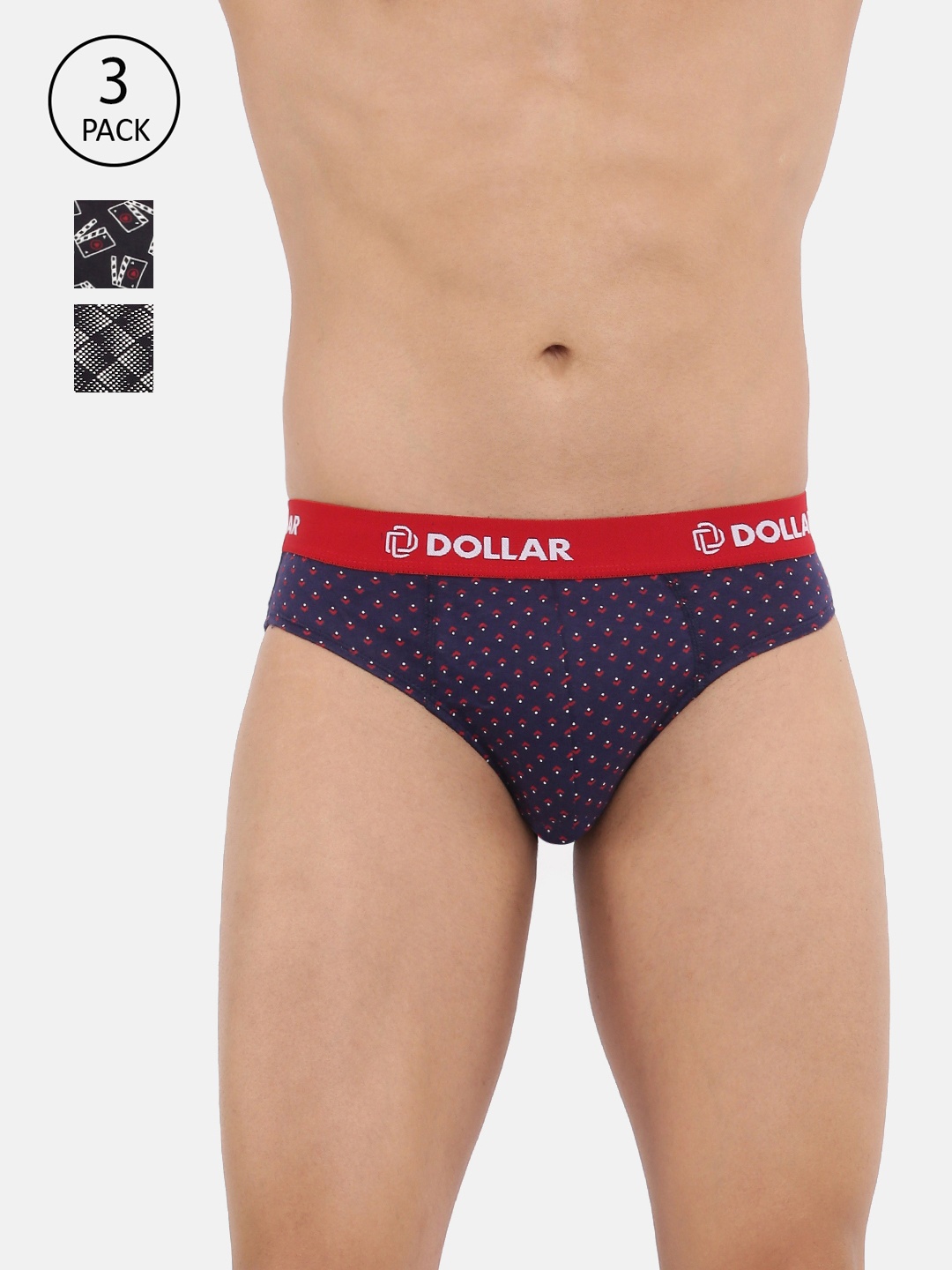 

Dollar Bigboss Men Printed Pack of 3 Combed Cotton Brief MDBR-12-MODERNBRF, Assorted