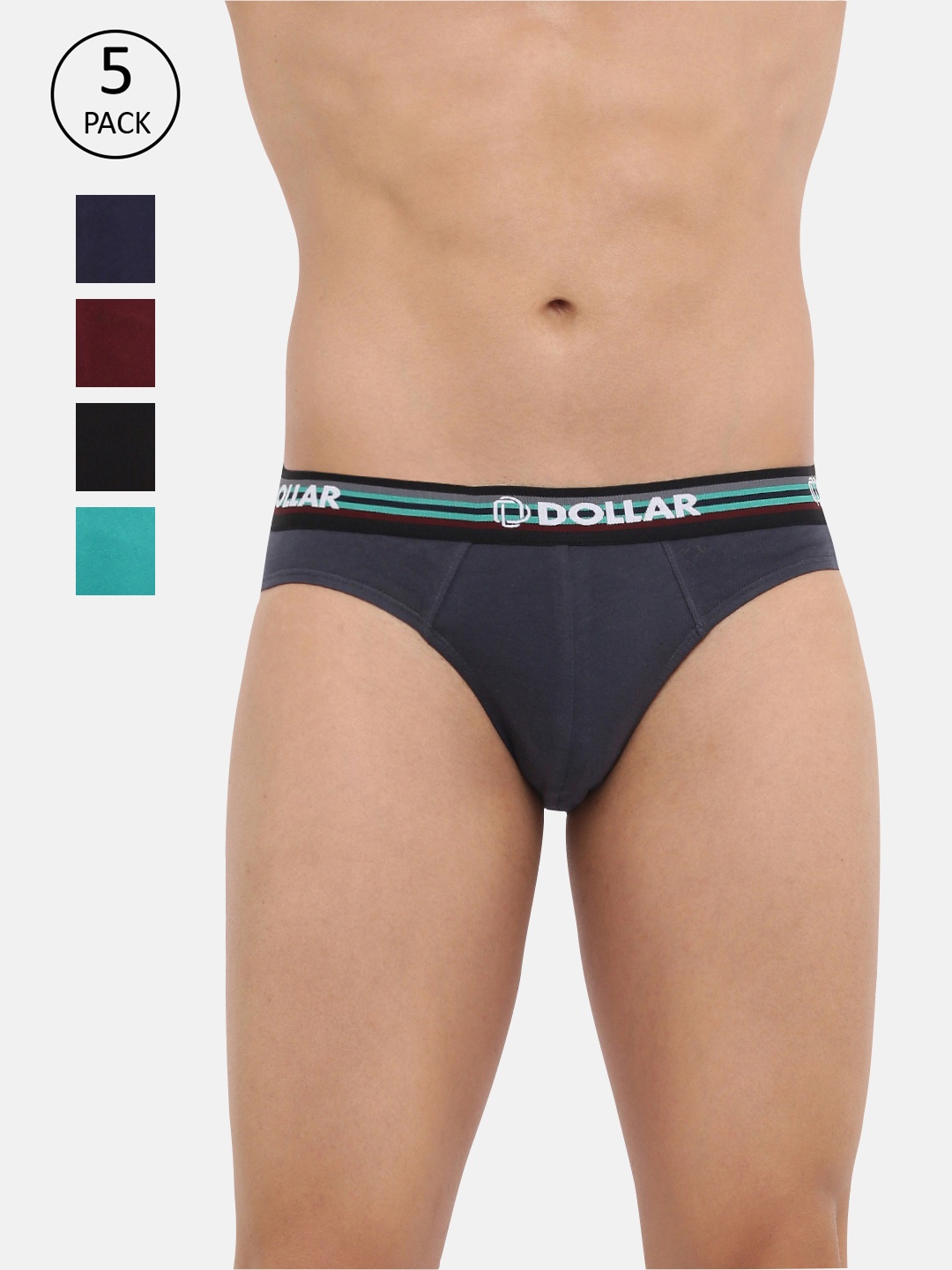 

Dollar Bigboss Men Pack of 5 Shuffle Intellisoft Cotton Spandex Brief MDBR-13-FLEXIBRF-PO5, Assorted