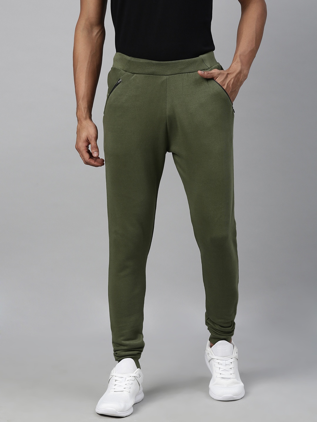 

Kosha Men's Olive Solid Organic Cotton Track Pants