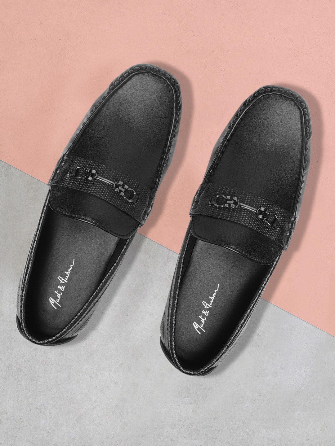 

Mast & Harbour Men Black Horsebit Loafers