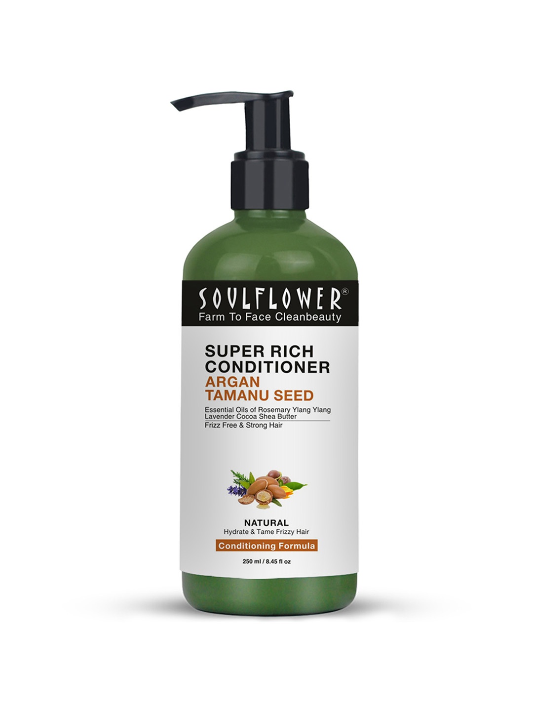 

Soulflower Argan & Tamanu Rich Hair Leave In Conditioner for Dry & Frizzy Hair - 250 ml, Off white