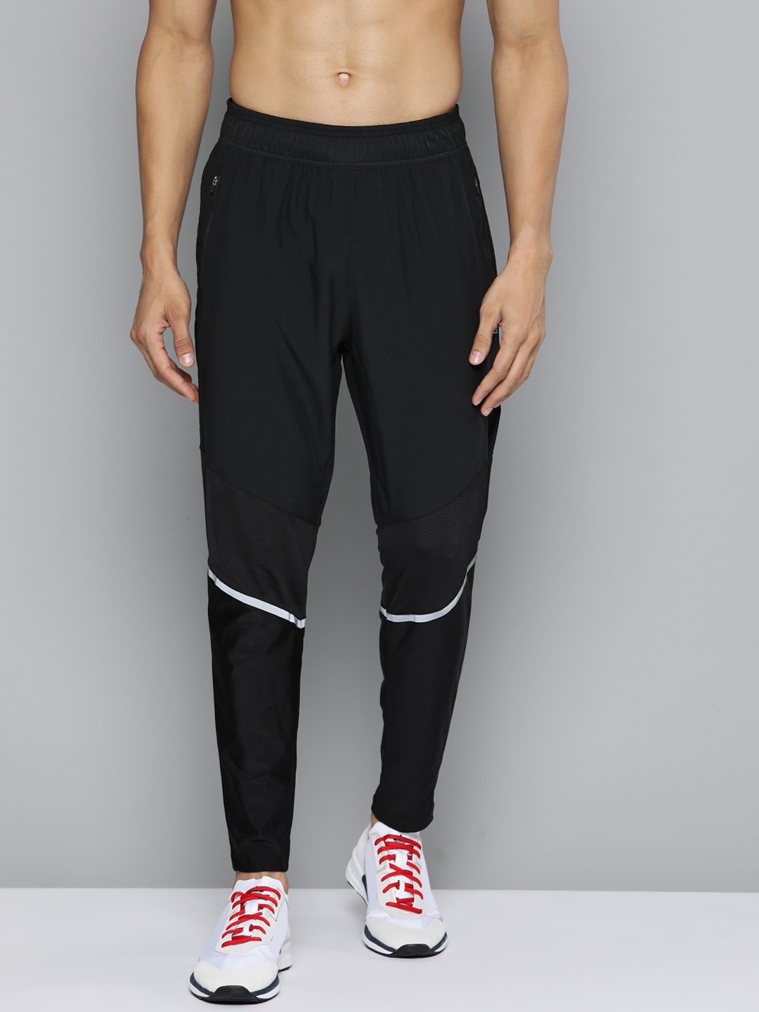 

HRX By Hrithik Roshan Men Jet Black Solid Hybrird Mid-Rise Rapid-Dry Training Track Pants