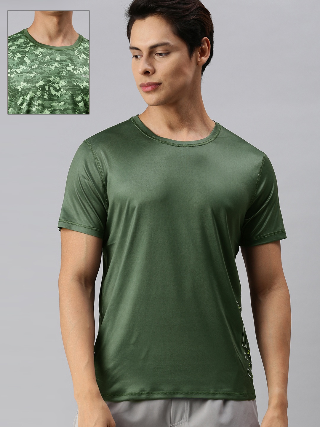 

HRX by Hrithik Roshan Men Green Printed T-shirt