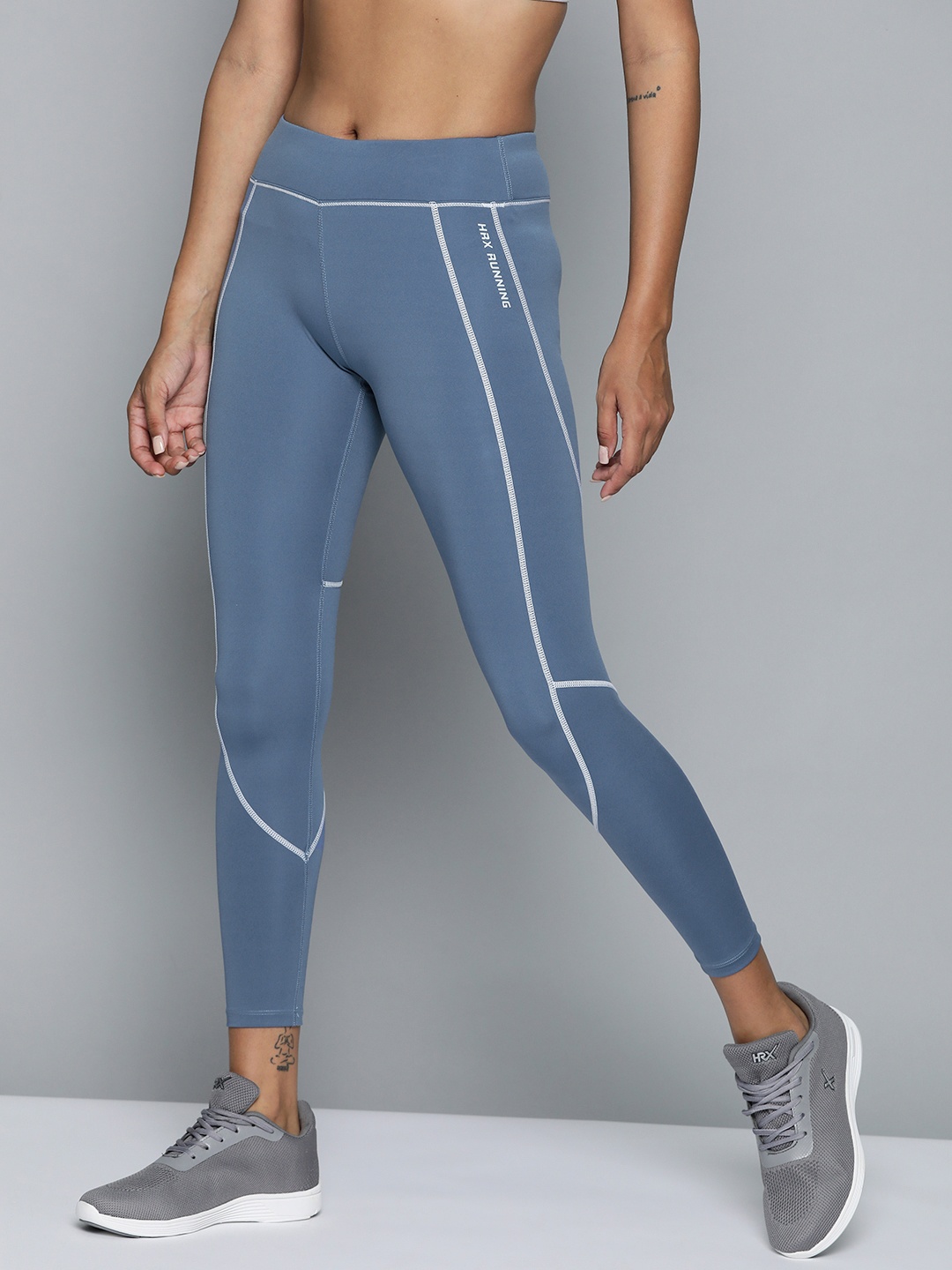 

HRX By Hrithik Roshan Women Blue Horizon Skinny Fit Rapid-Dry Antimicrobial Running Tights