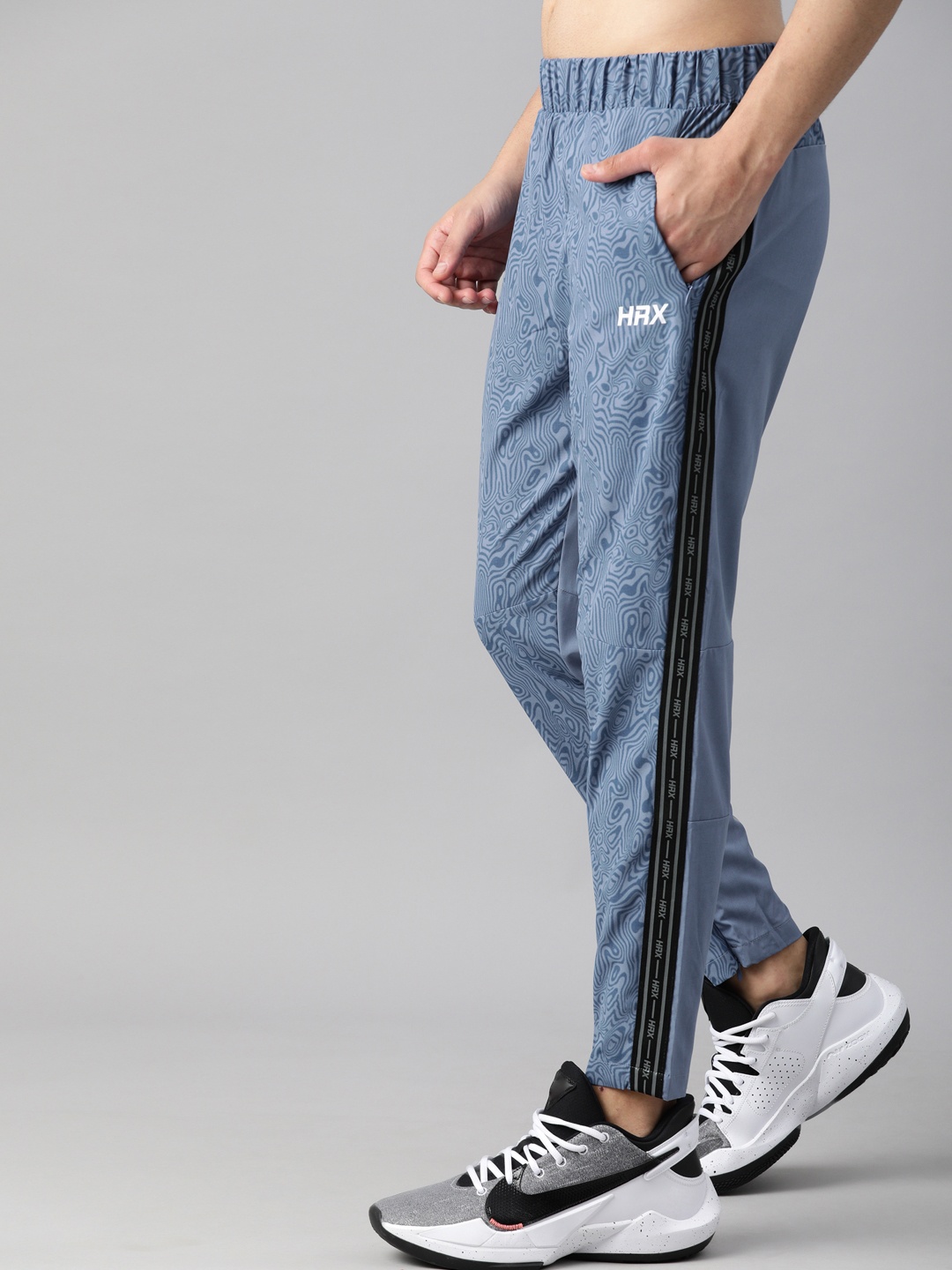 

HRX By Hrithik Roshan Men Zinfandel Slim Rapid-Dry Antimicrobial Training Track Pants, Blue