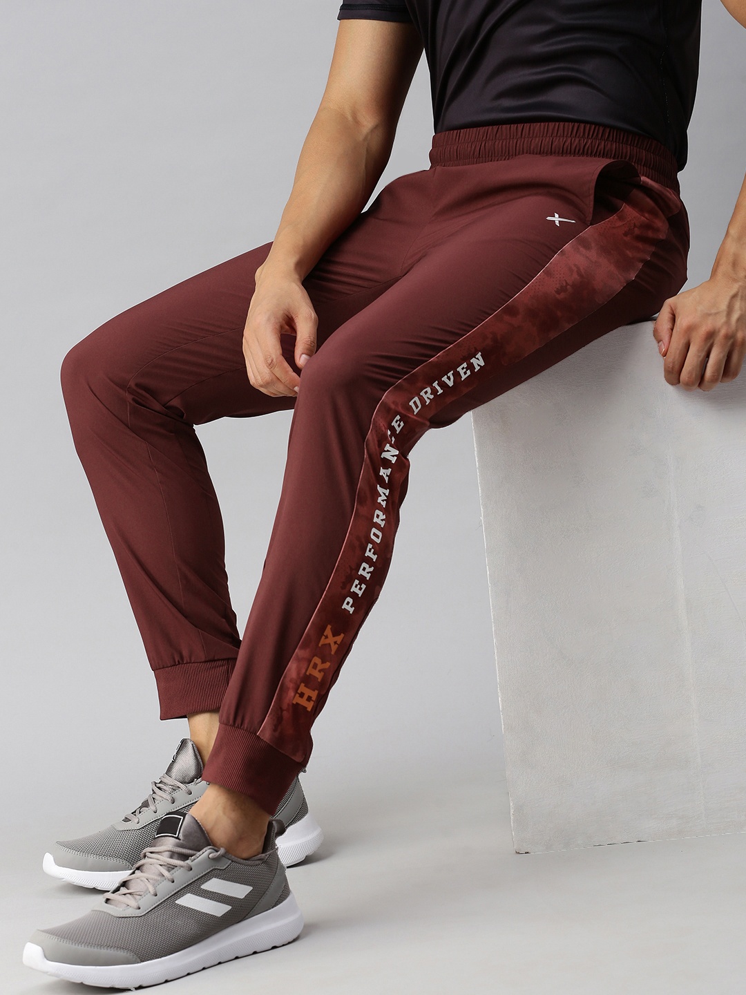 

HRX by Hrithik Roshan Men Maroon printed Track Pants