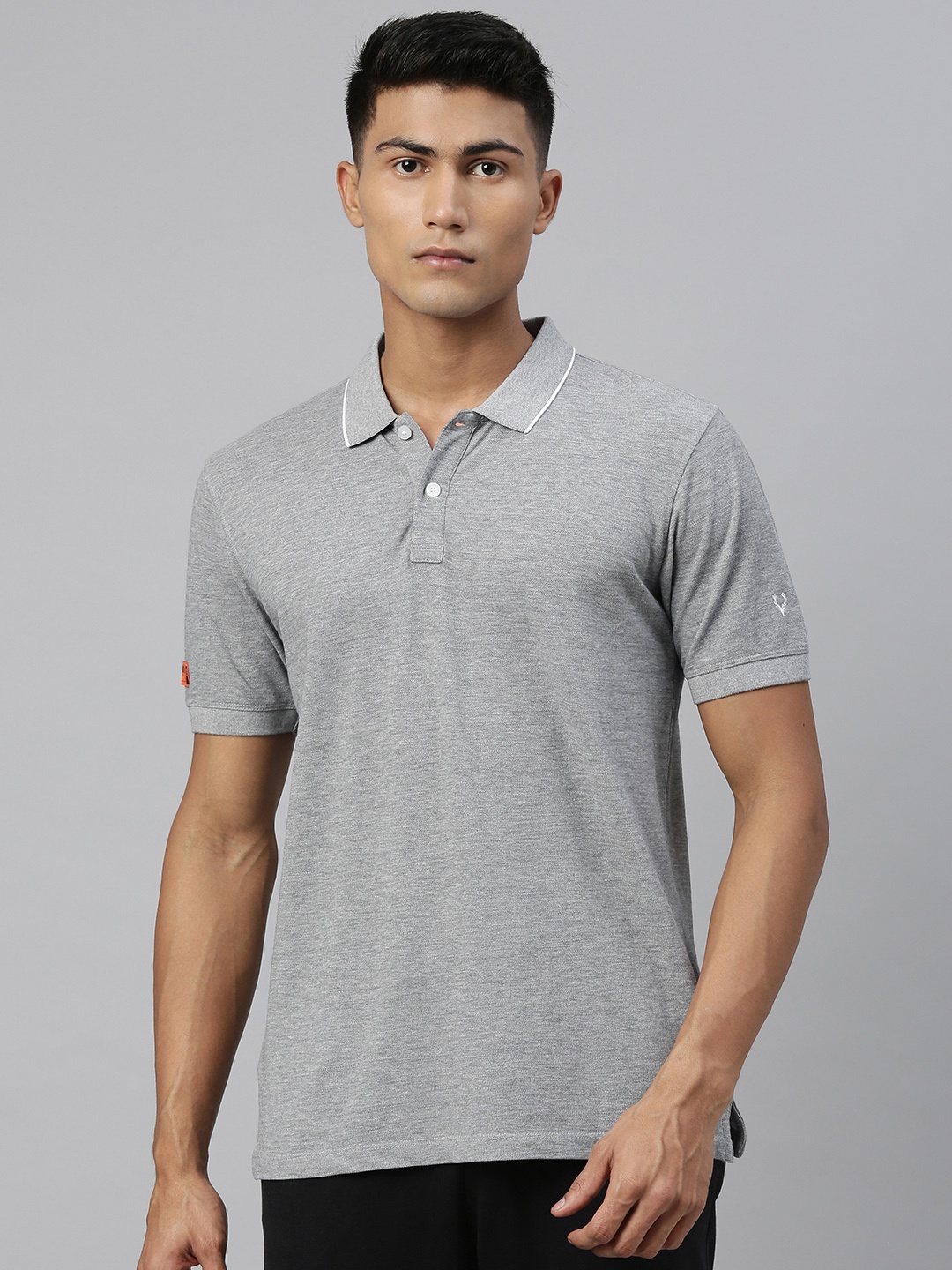 

Allen Solly Tribe Men Grey Solid Polo Collar T-shirt