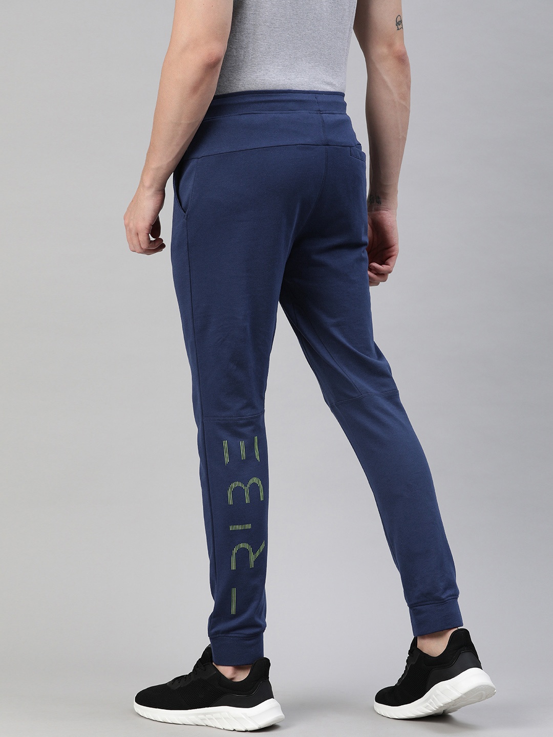 

Allen Solly Tribe Men Navy Blue Straight Fit Solid Joggers with Logo Print