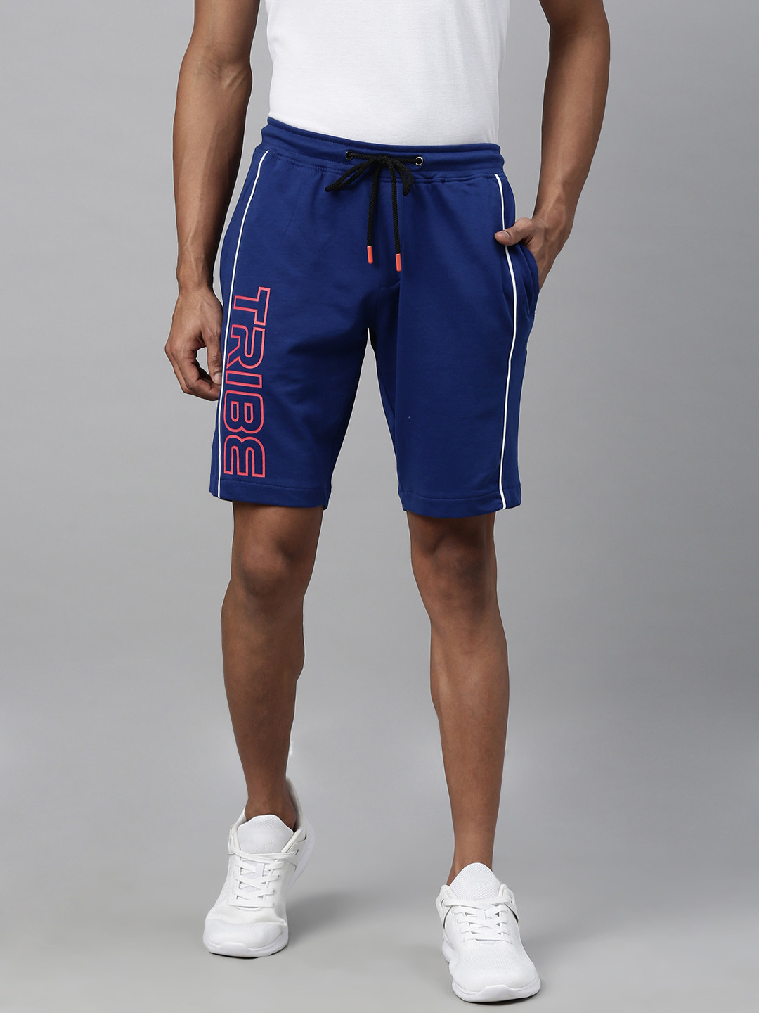 

Allen Solly Tribe Men Navy Blue Printed Slim Fit Regular Shorts