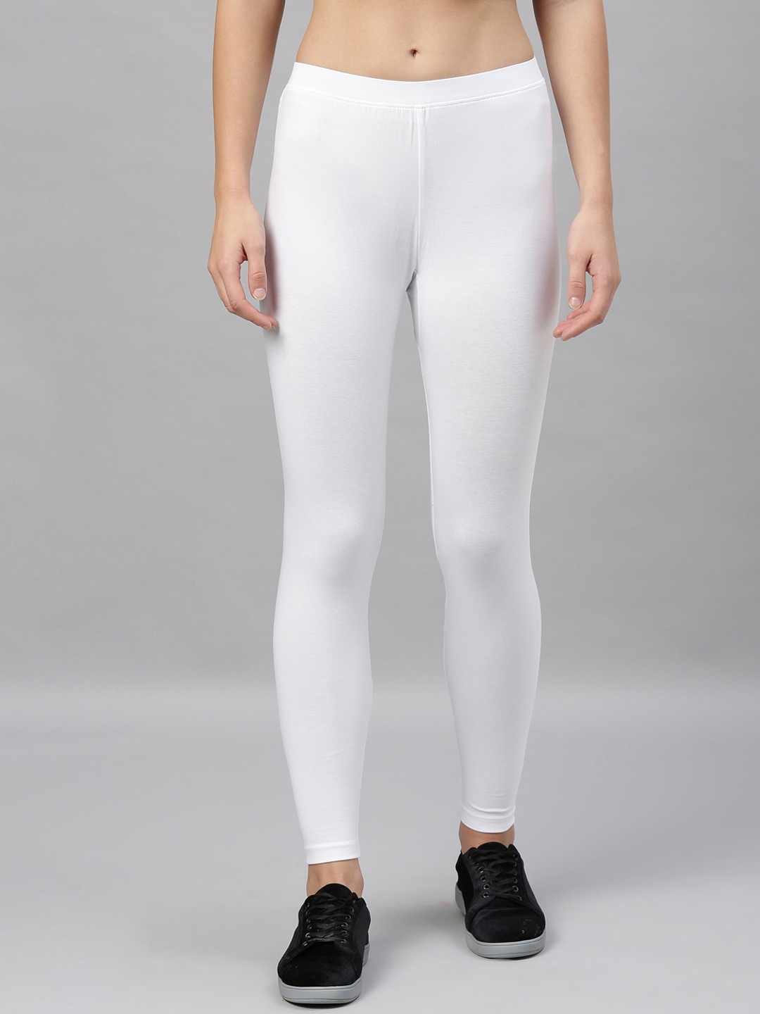 

Kryptic Women White Solid Ankle Length Leggings
