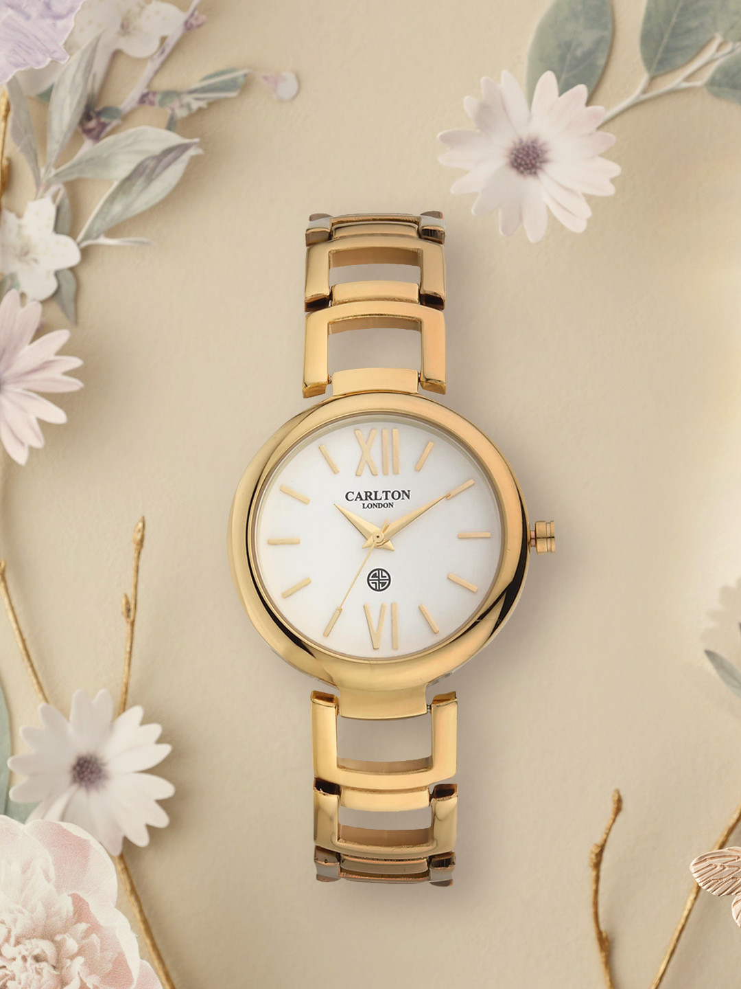 

Carlton London Women Gold-Toned & White Analogue Watch