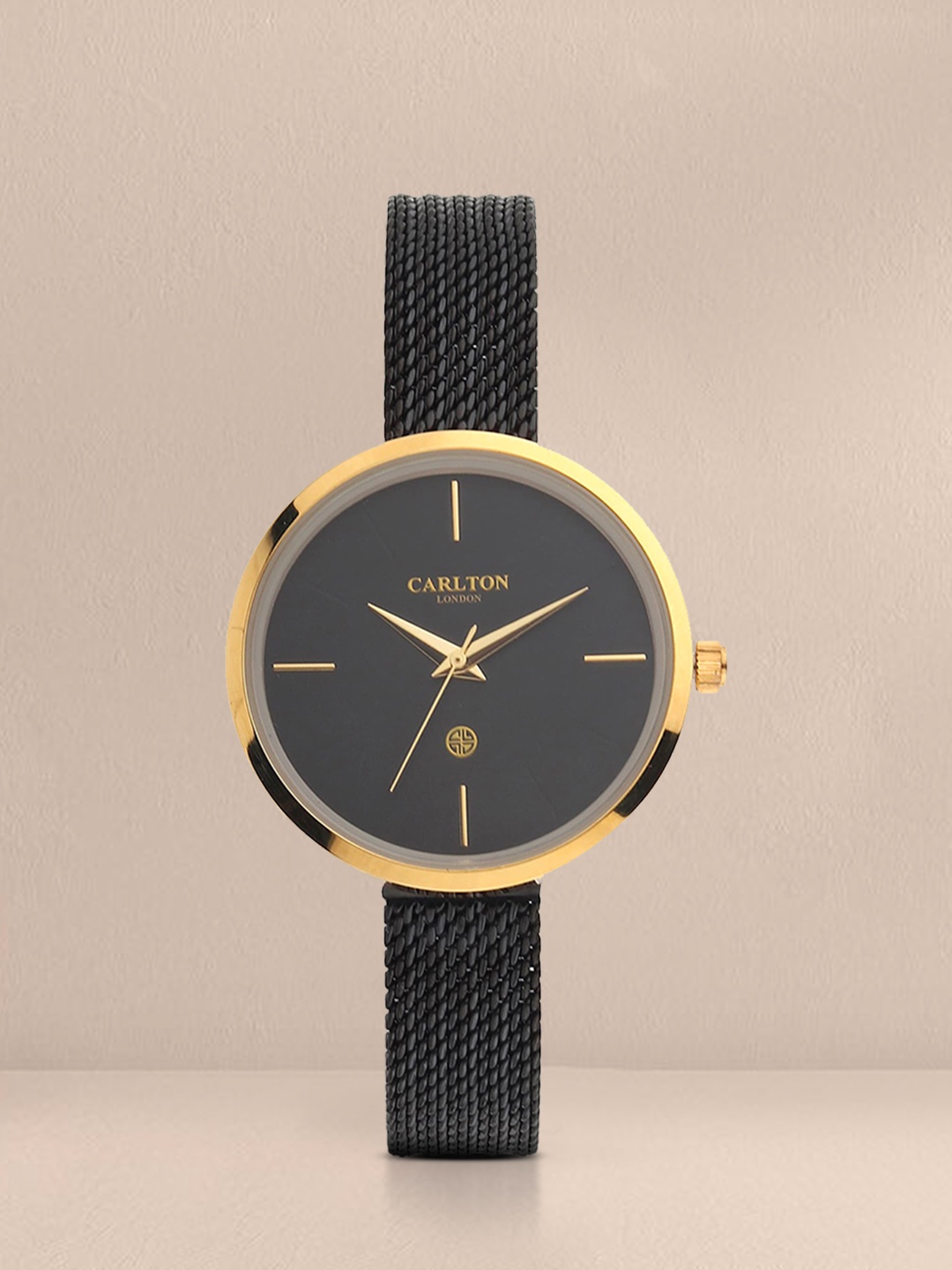 

Carlton London Women Black & Gold-Toned Analogue Watch