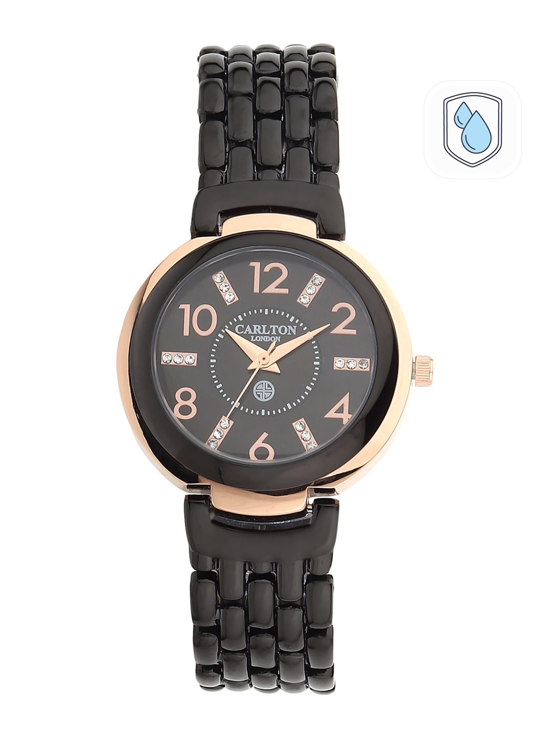 

Carlton London Women Black & Gold-Toned Analogue Watch