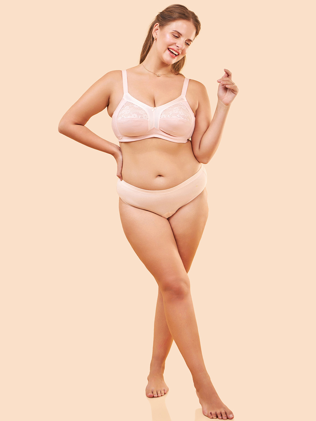 

Enamor Fab-Cool Full Support Cotton Wire Free Bra, Pink