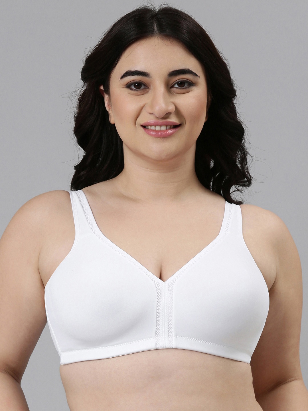 

Enamor White Non-Wired Non Padded High Coverage Everyday Tshirt Bra F024