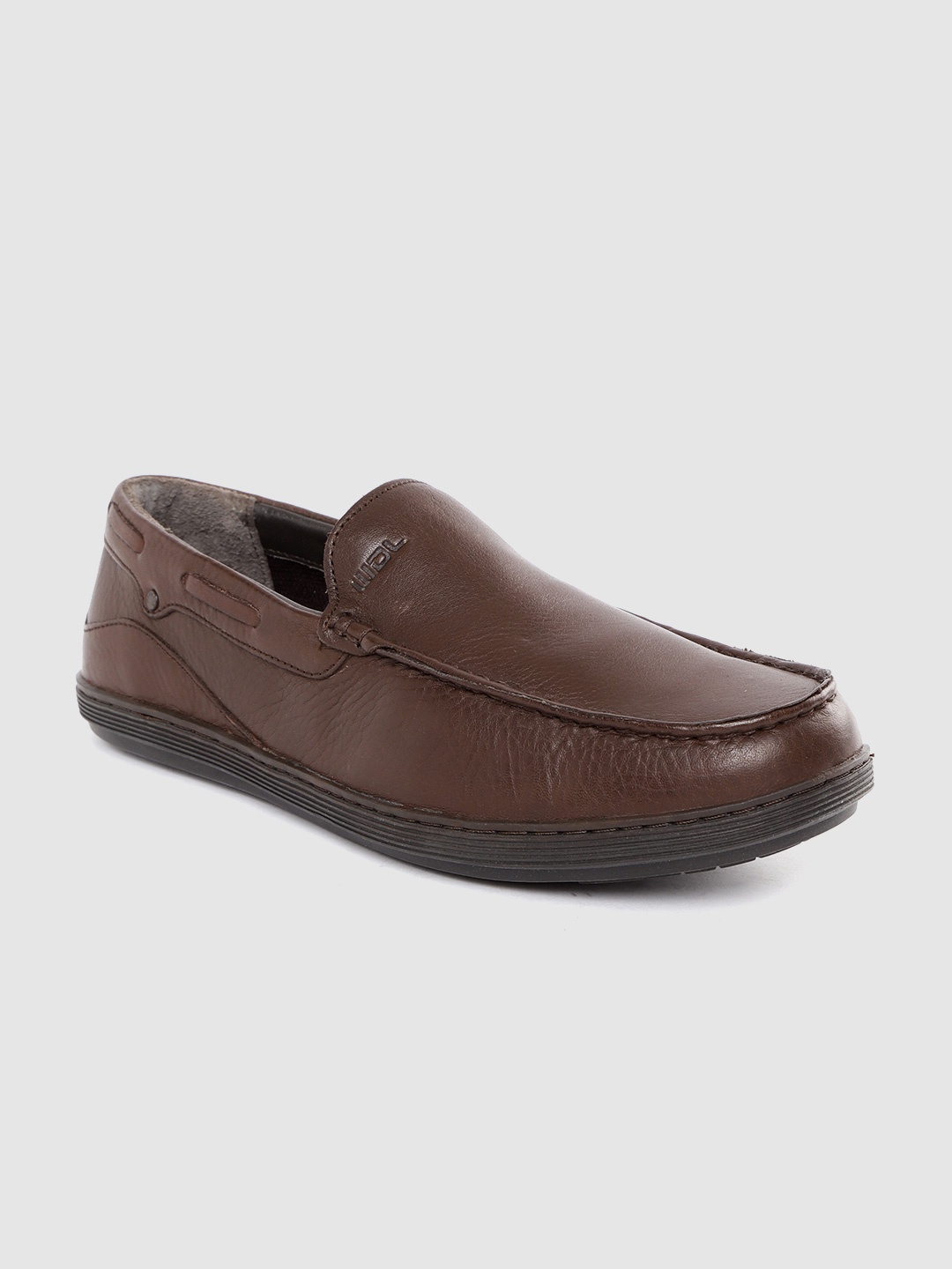 

Woodland Men Brown Solid Leather Driving Loafers