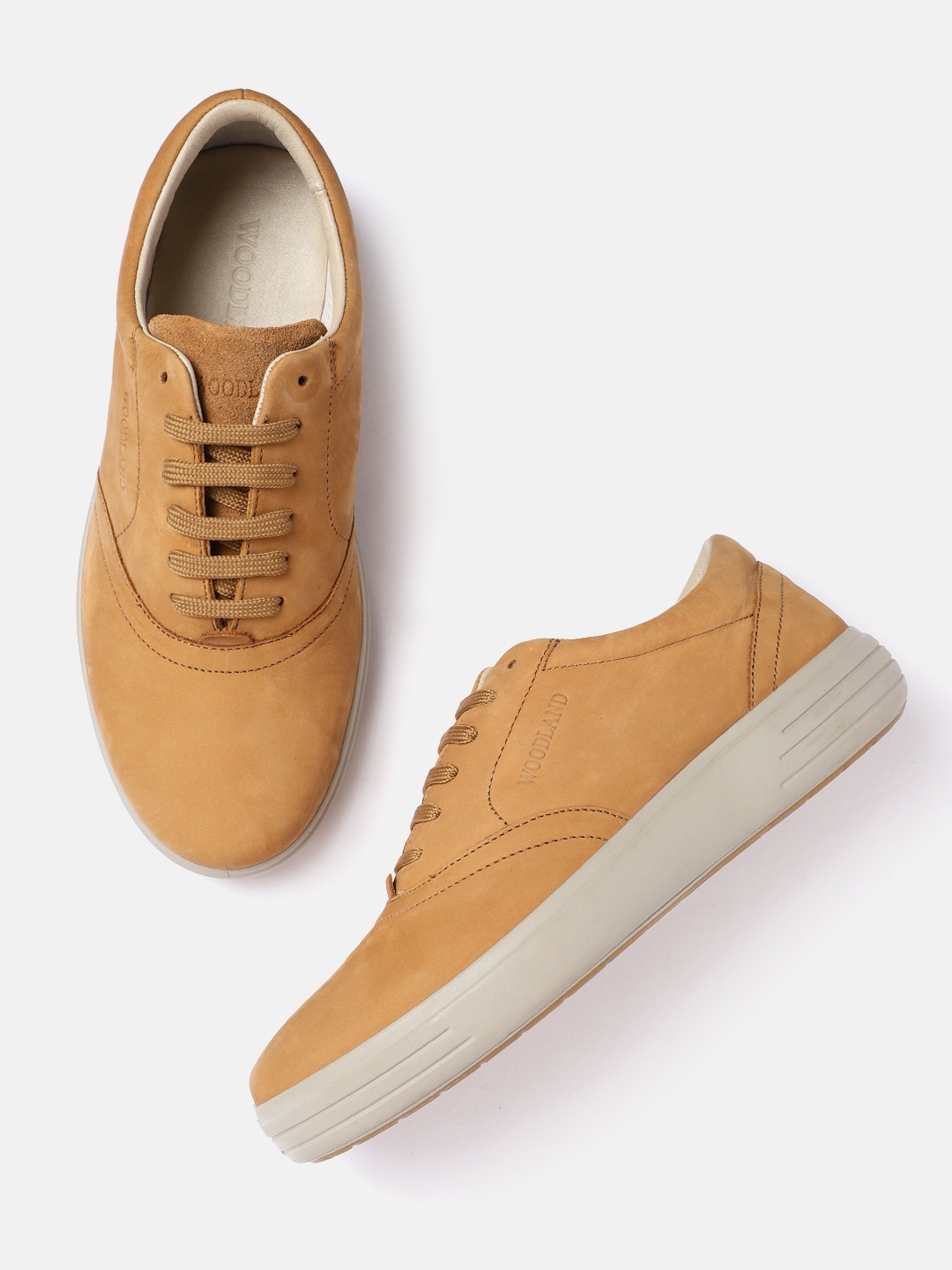 

Woodland Men Leather Sneakers, Brown