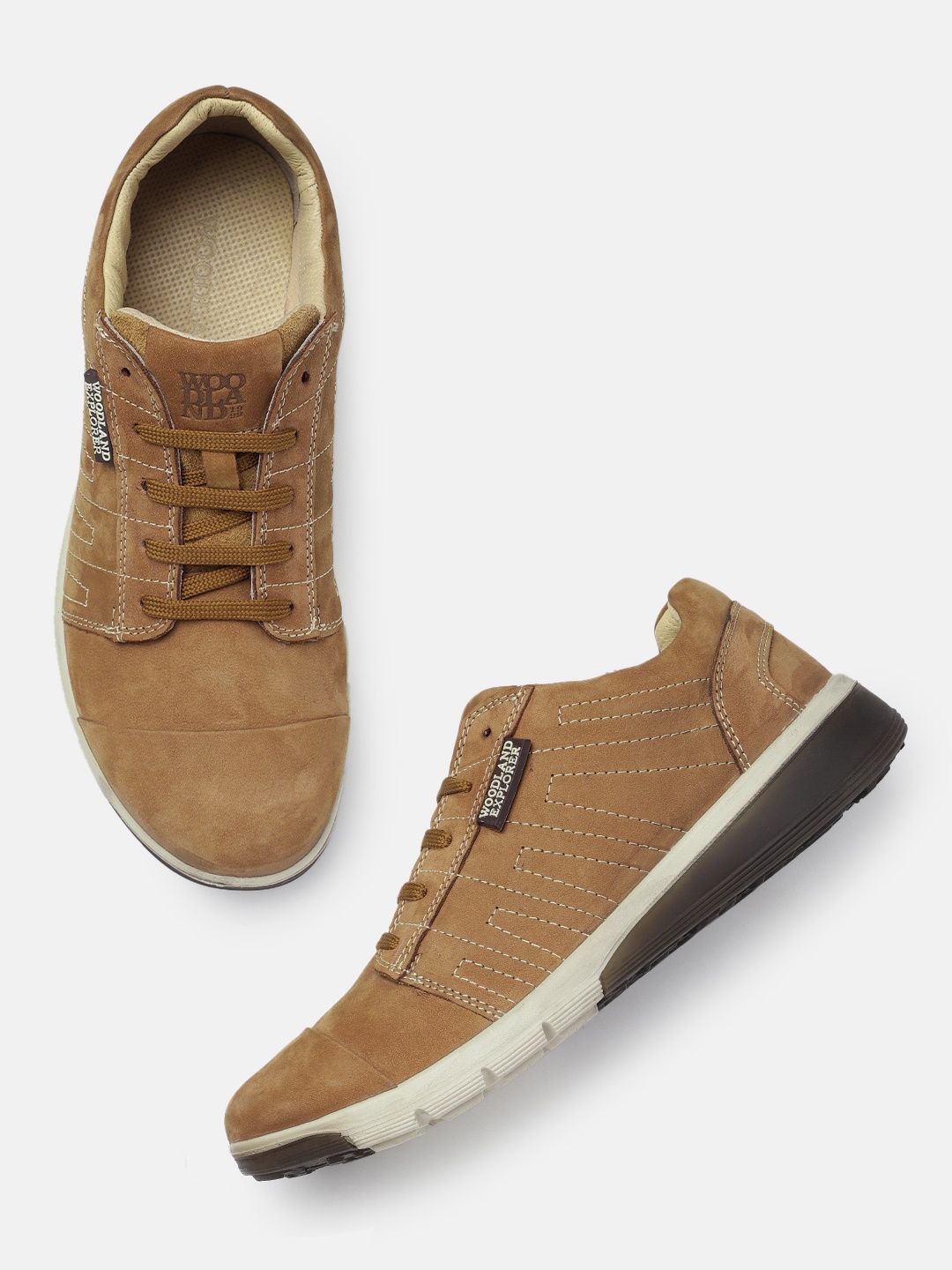 

Woodland Men Leather Casual Shoes, Camel brown