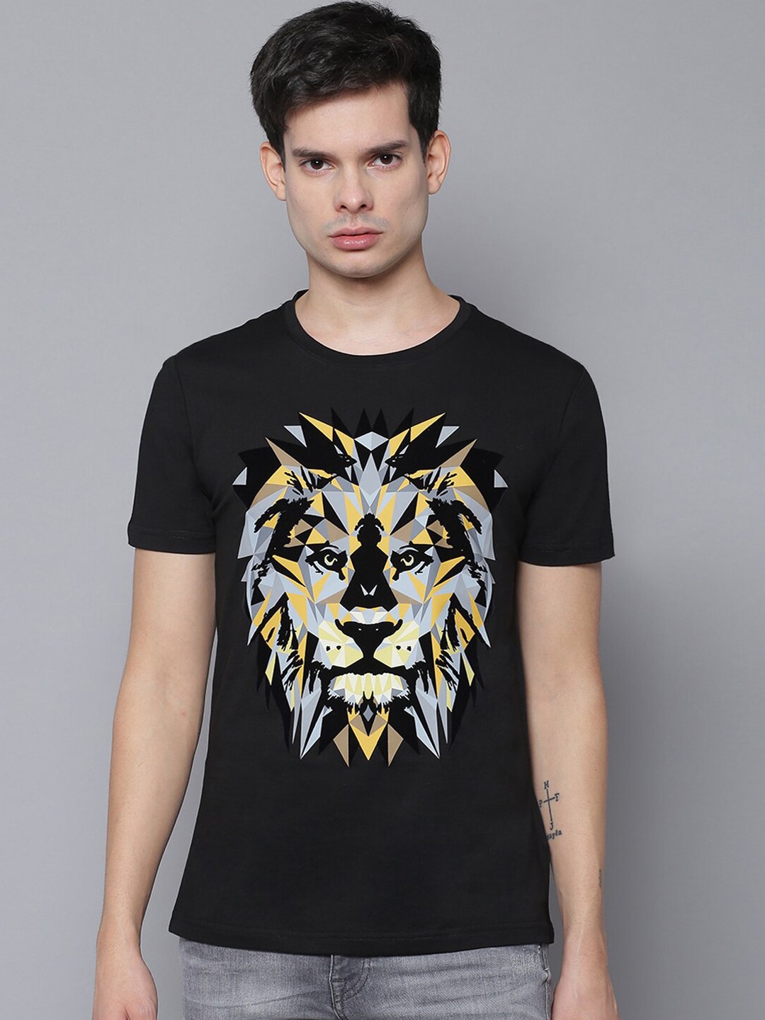 

Antony Morato Men Black Printed Round Neck T-shirt