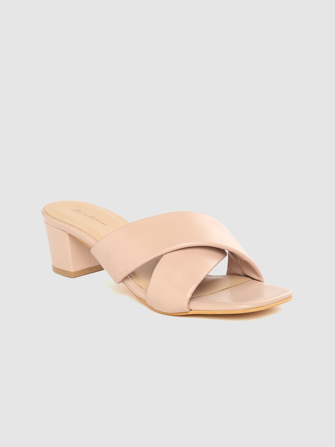 

Mast & Harbour Nude-Coloured Solid Block Heels