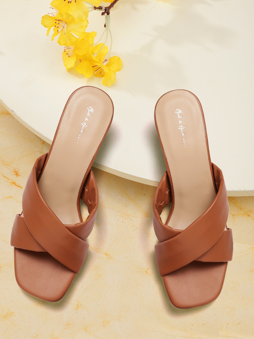 

Mast & Harbour Women Tan Brown Solid Heels