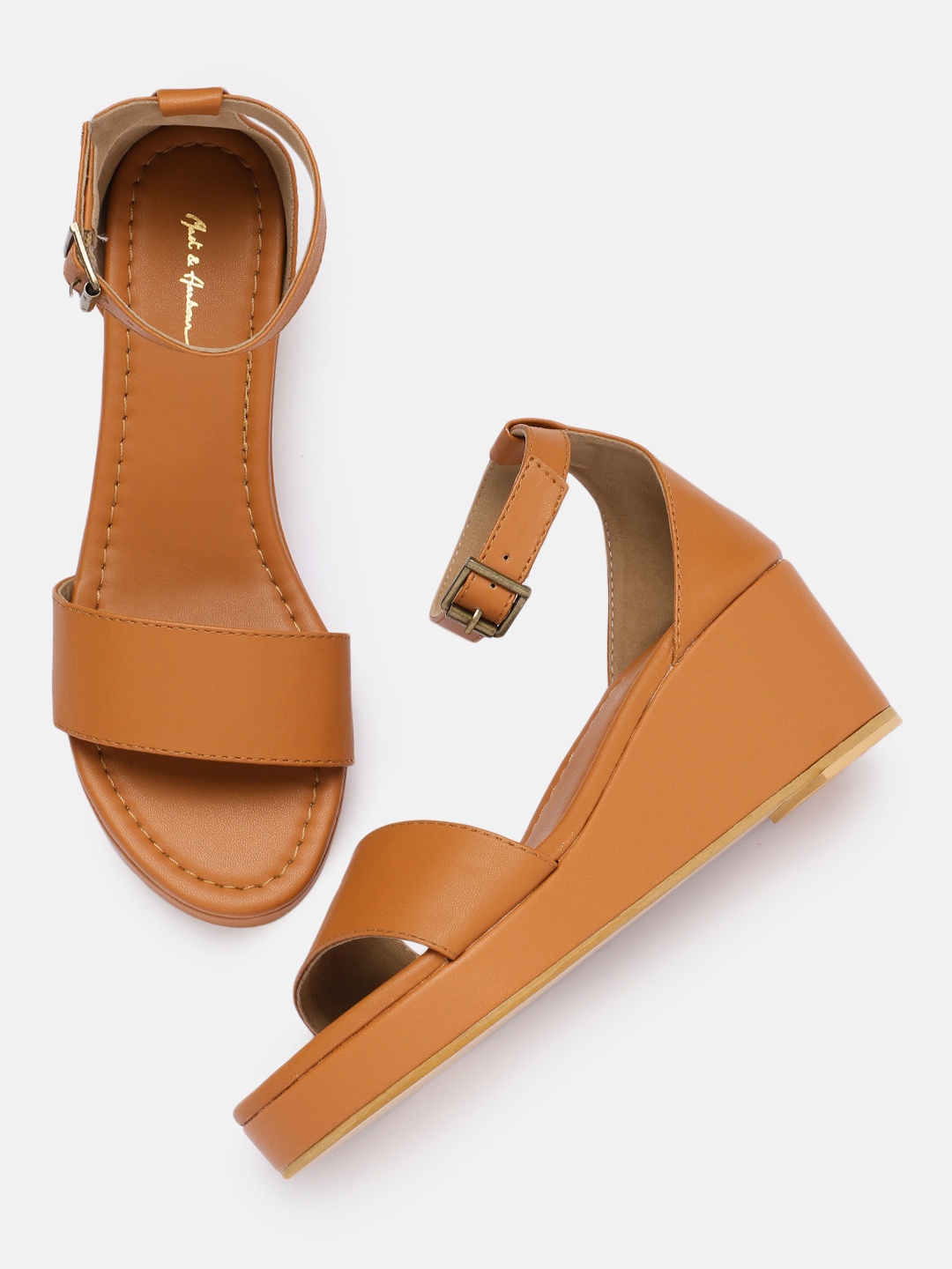 

Mast & Harbour Women Tan Brown Solid Wedges